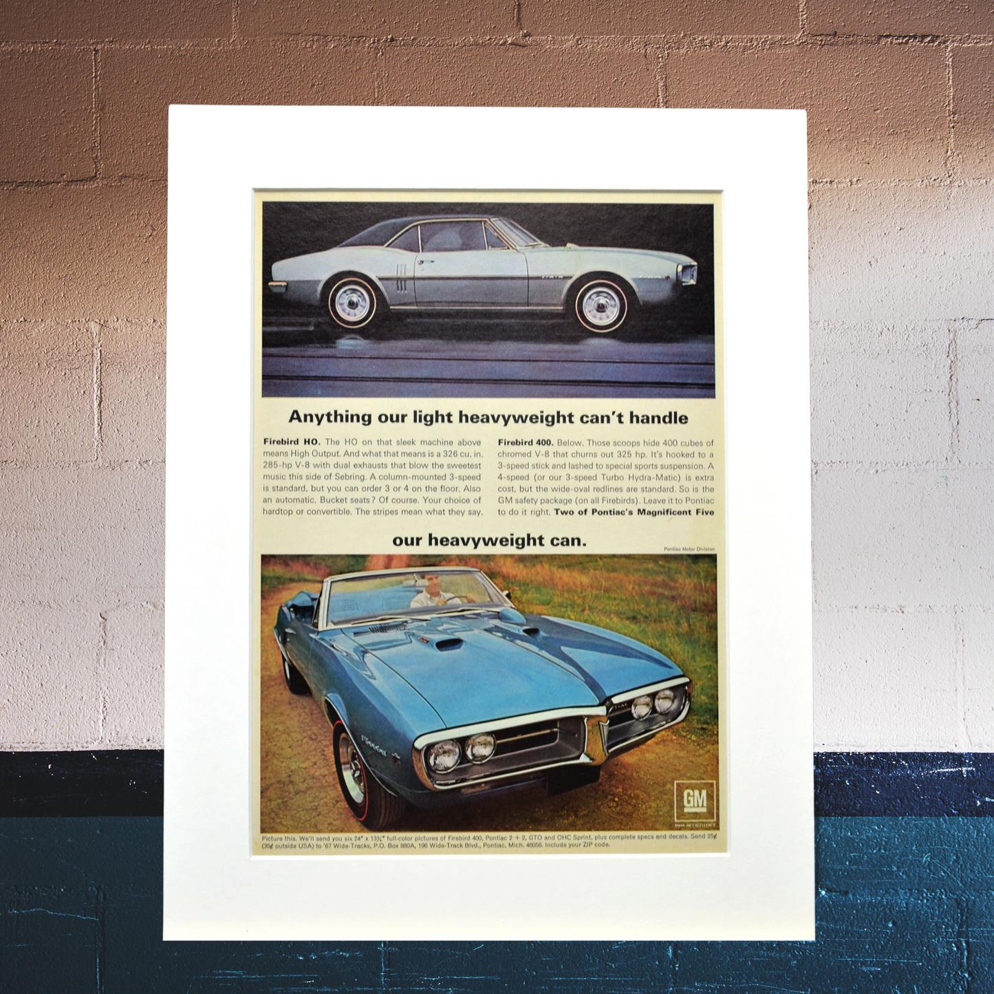 1967 Pontiac Firebird H.O. Print Ad