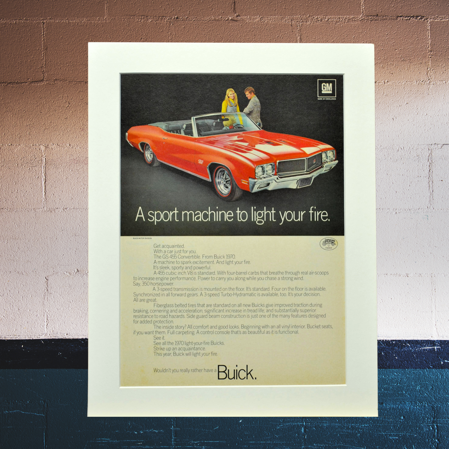 1970 Buick GS-455 Convertible Ad – Muscle Car Wall Art | Vintage Art Garage