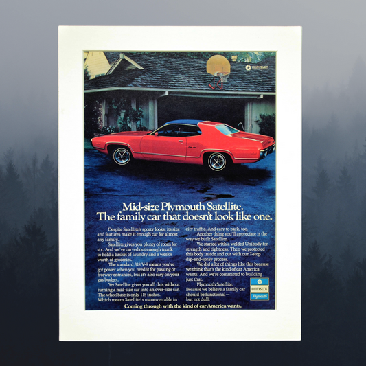 1972 Plymouth Satellite vintage print ad