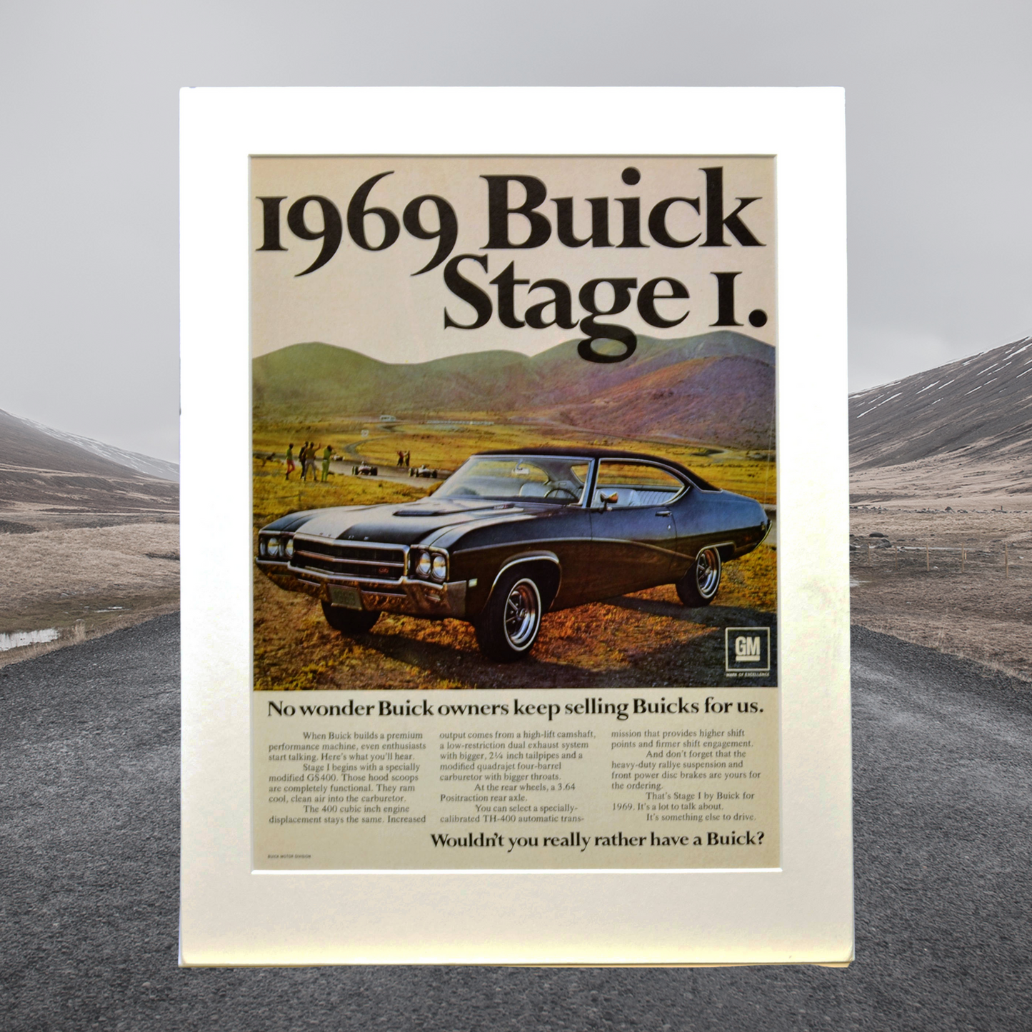 1969 Buick Skylark Stage 1 Ad - Vintage Muscle Car Print for Mancave or Garage Decor - Vintage Art Garage