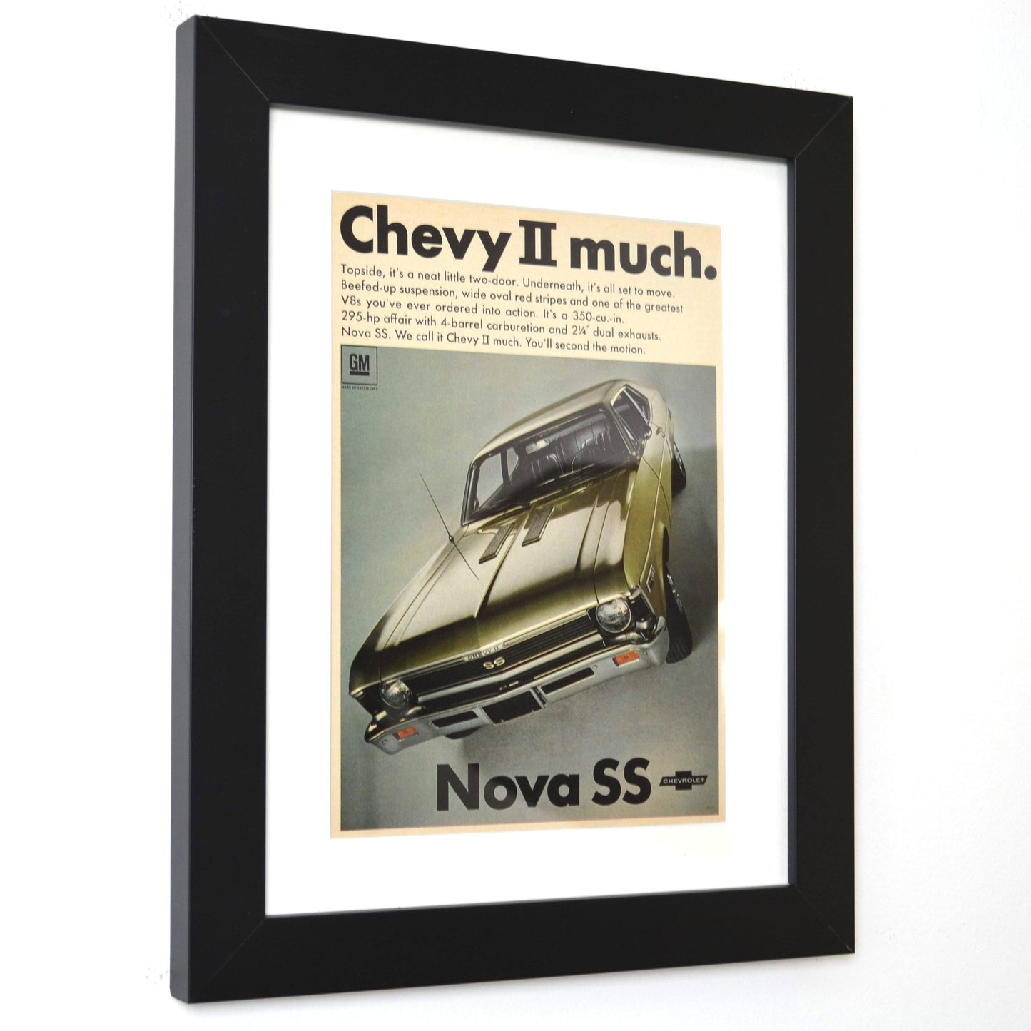 1968 Chevy II Nova SS print Ad framed side view