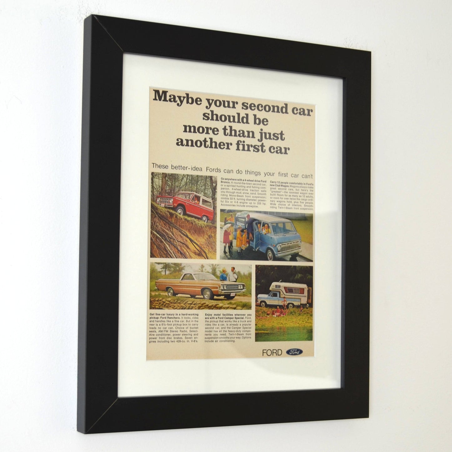 1968 Ford Truck Ad - Vintage American Classic for Mancave or Garage Decor - Vintage Art Garage