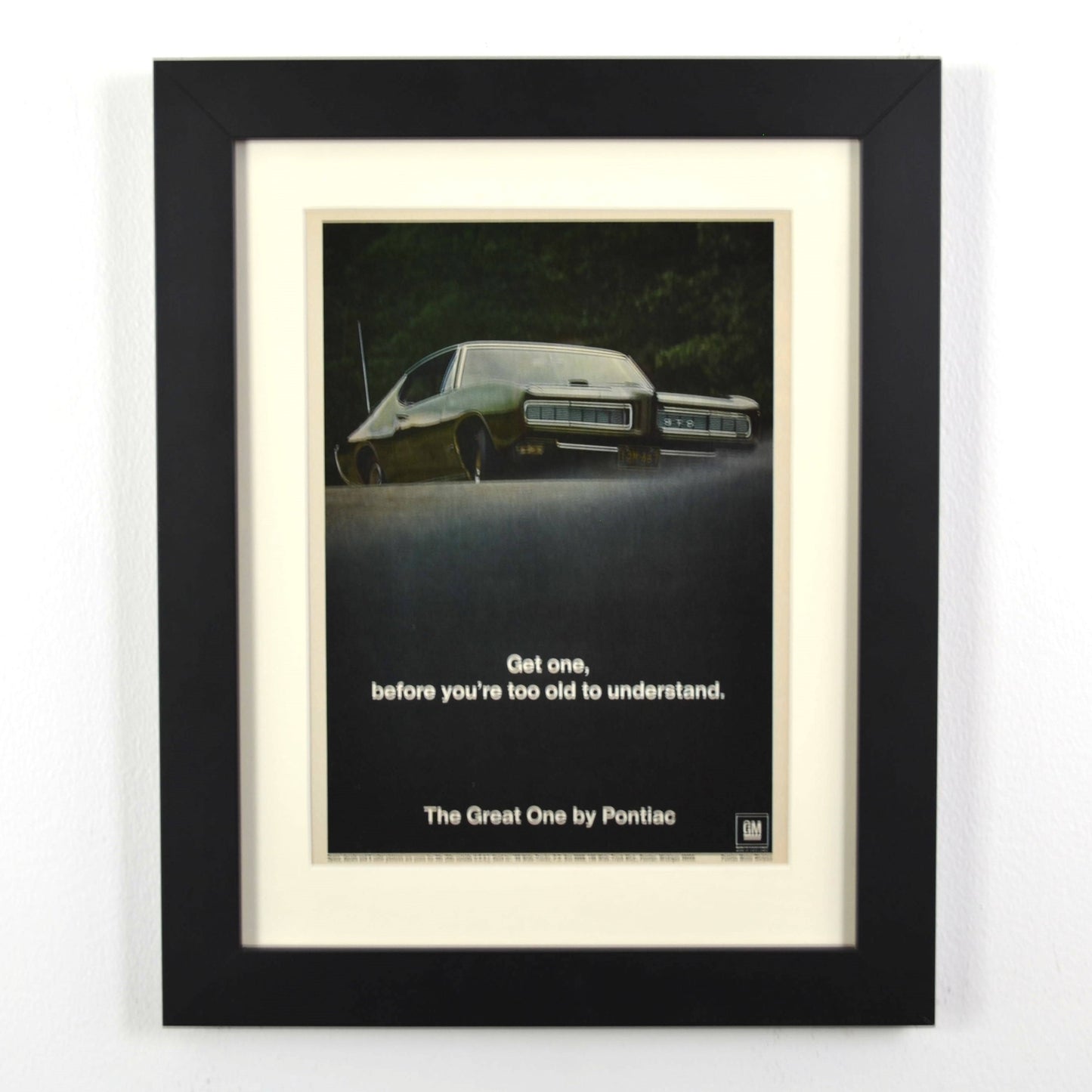 Framed 1968 Pontiac GTO Ad – The Great One Vintage Muscle Car Wall Art