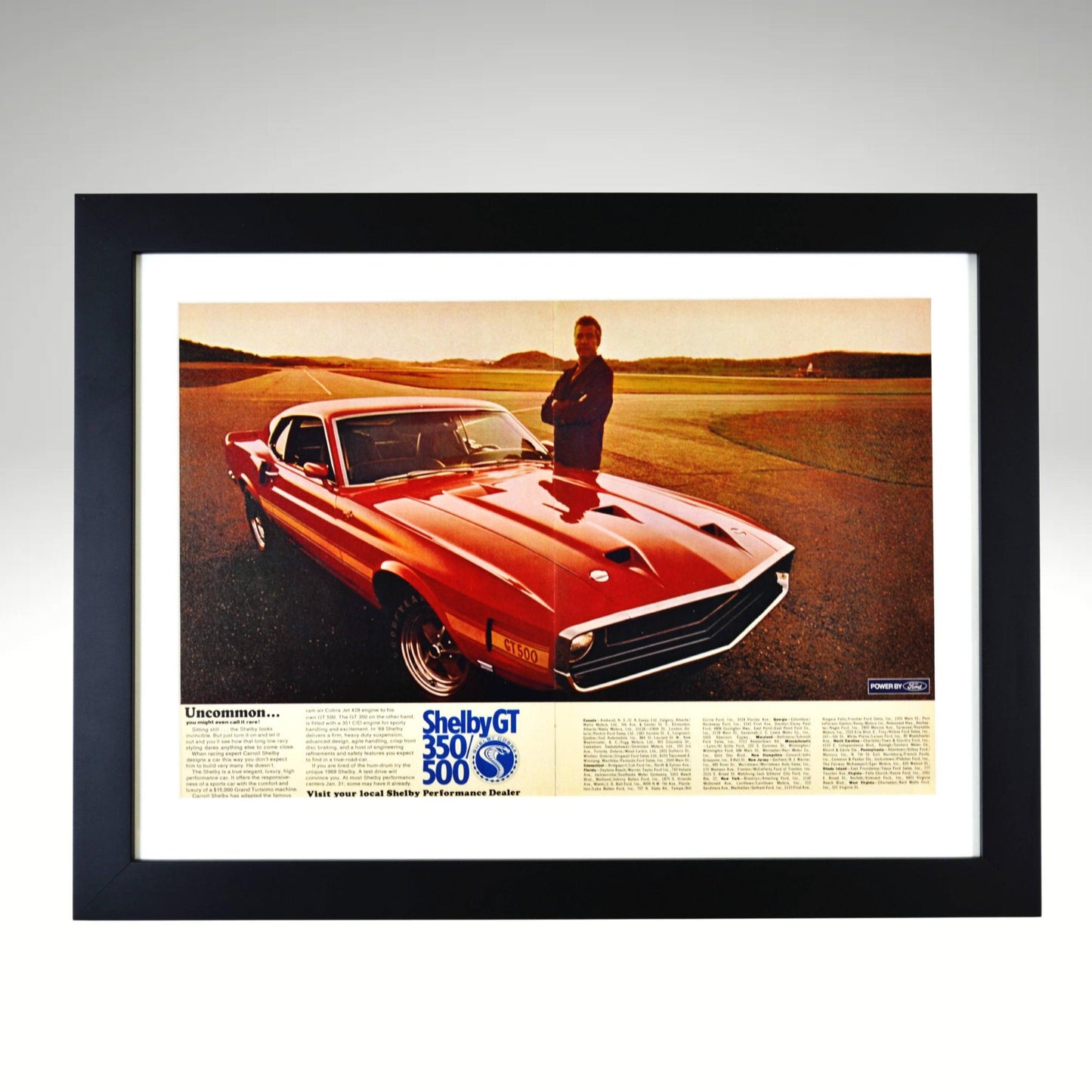 1969 Ford Mustang Shelby GT-350 & GT-500 Ad | Framed Wall Art