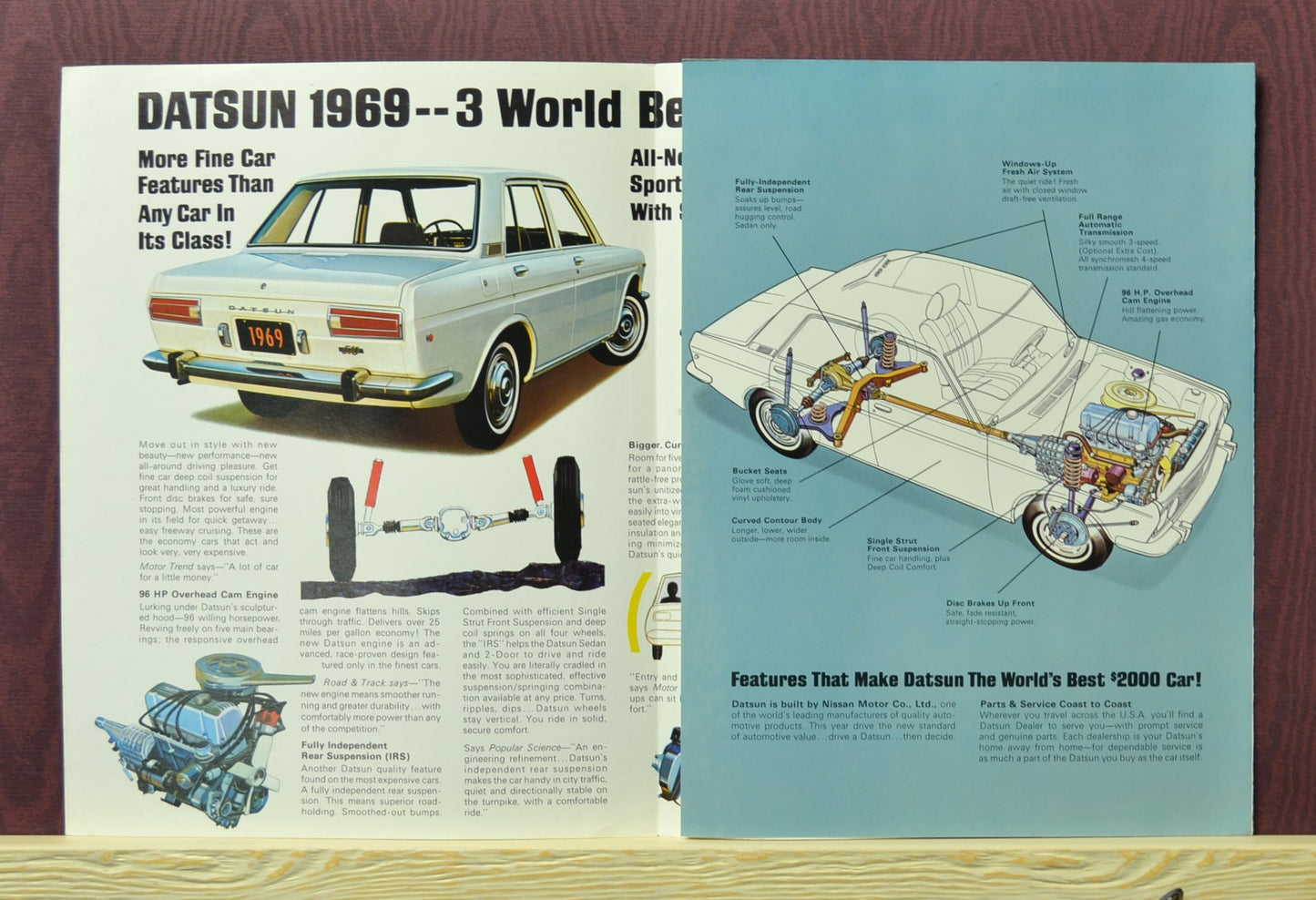 1969 Datsun Dealer Brochure - Rare Classic Car Ad back page