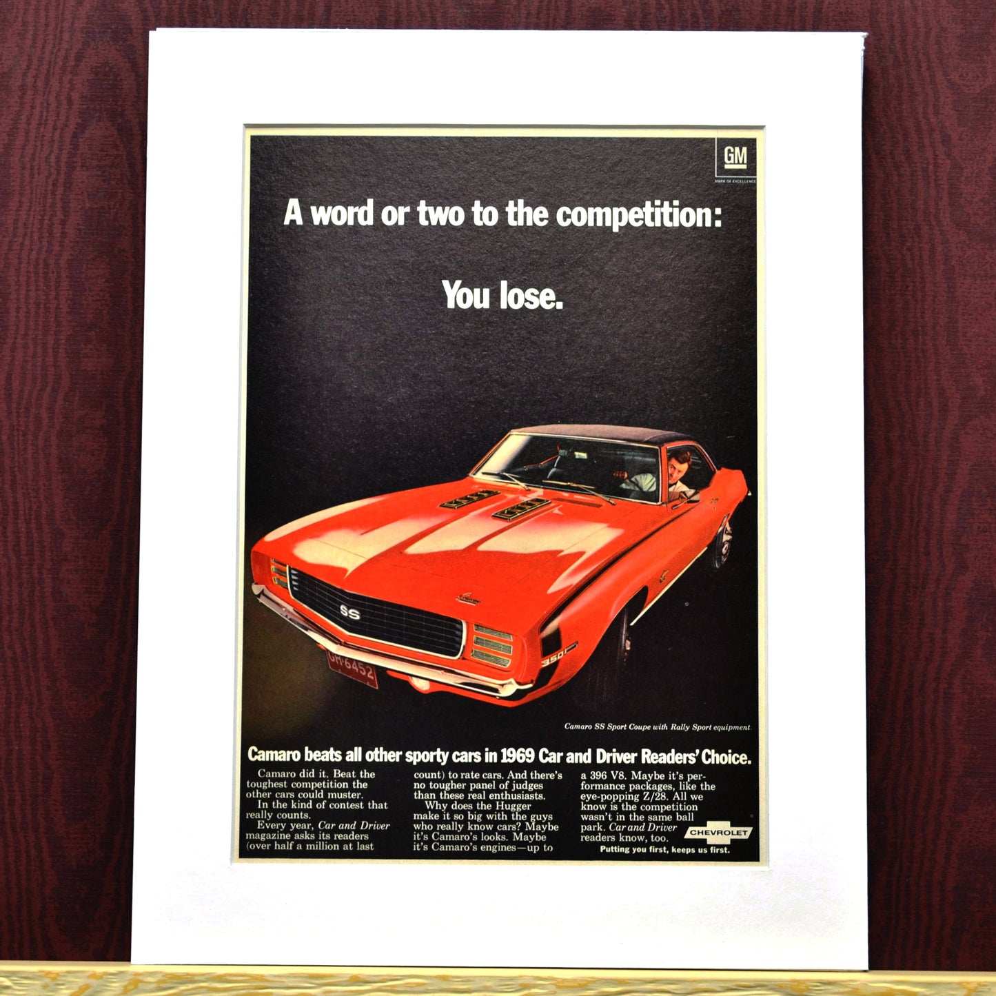 1969 Chevrolet Camaro SS Vintage Print