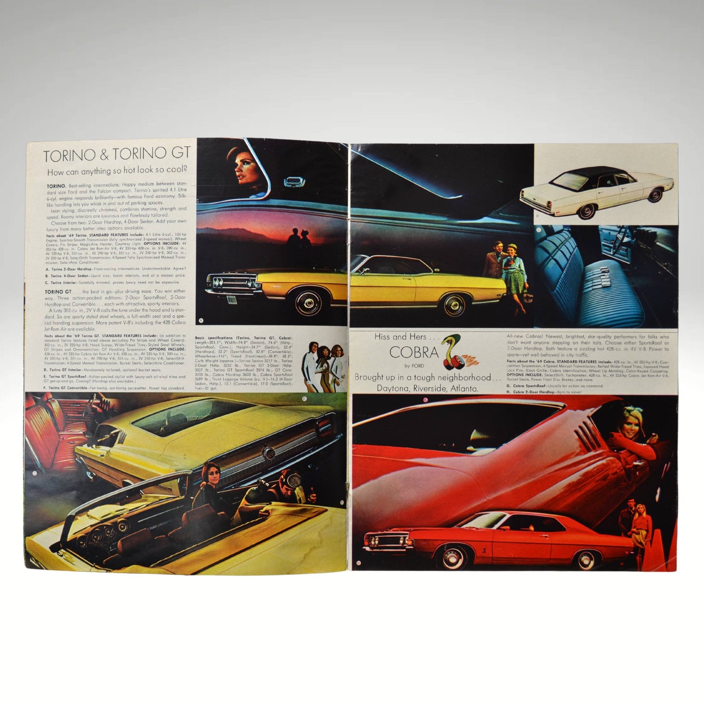 1969 Ford Buyer’s Digest Brochure interior pages showing Torino GT