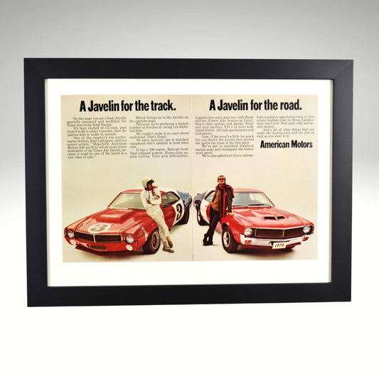 1970 AMC Javelin Ad – Track and Road Wall Art, Framed