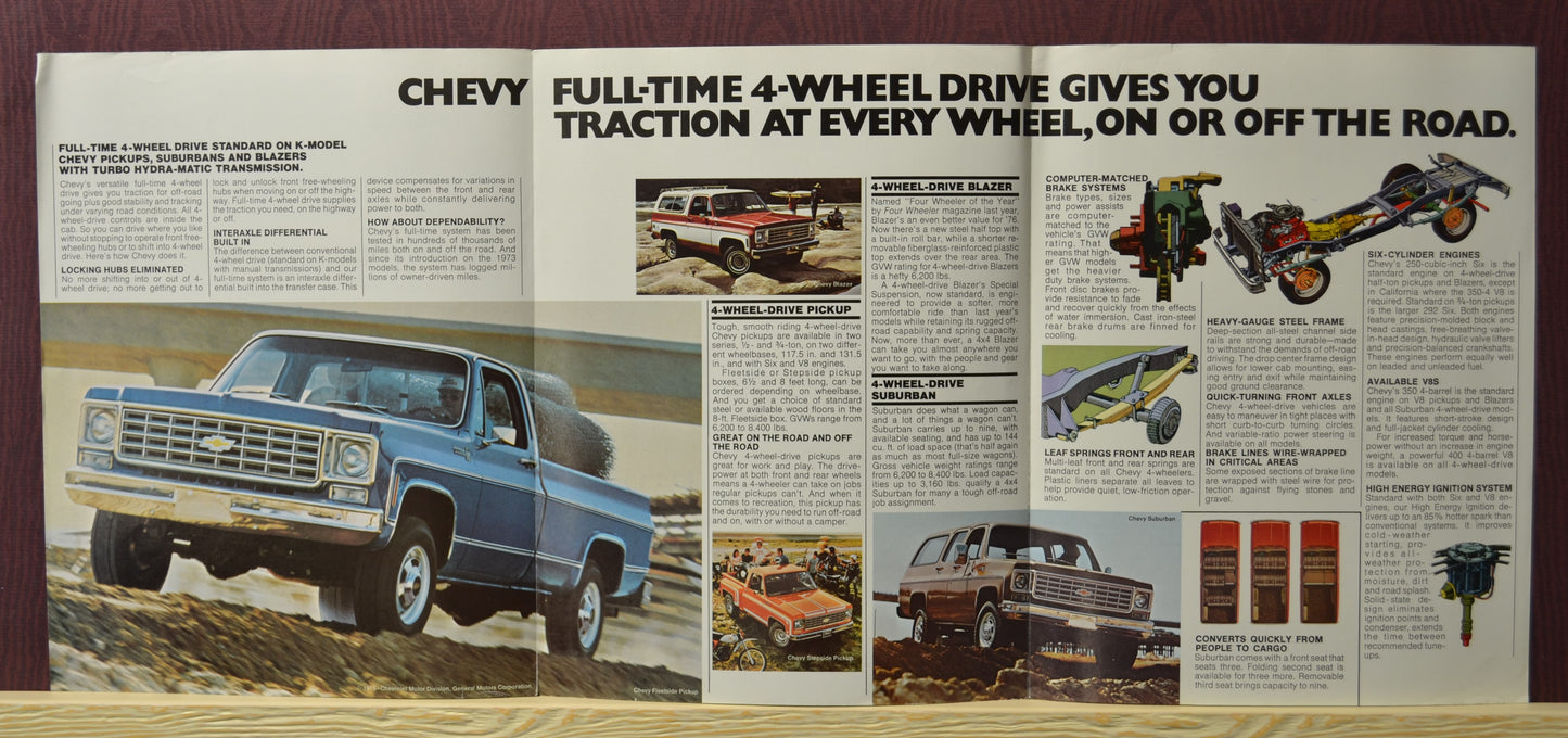 1976 Chevrolet 4-Wheel Drive line up Brochure - Classic Squarebody Memorabilia