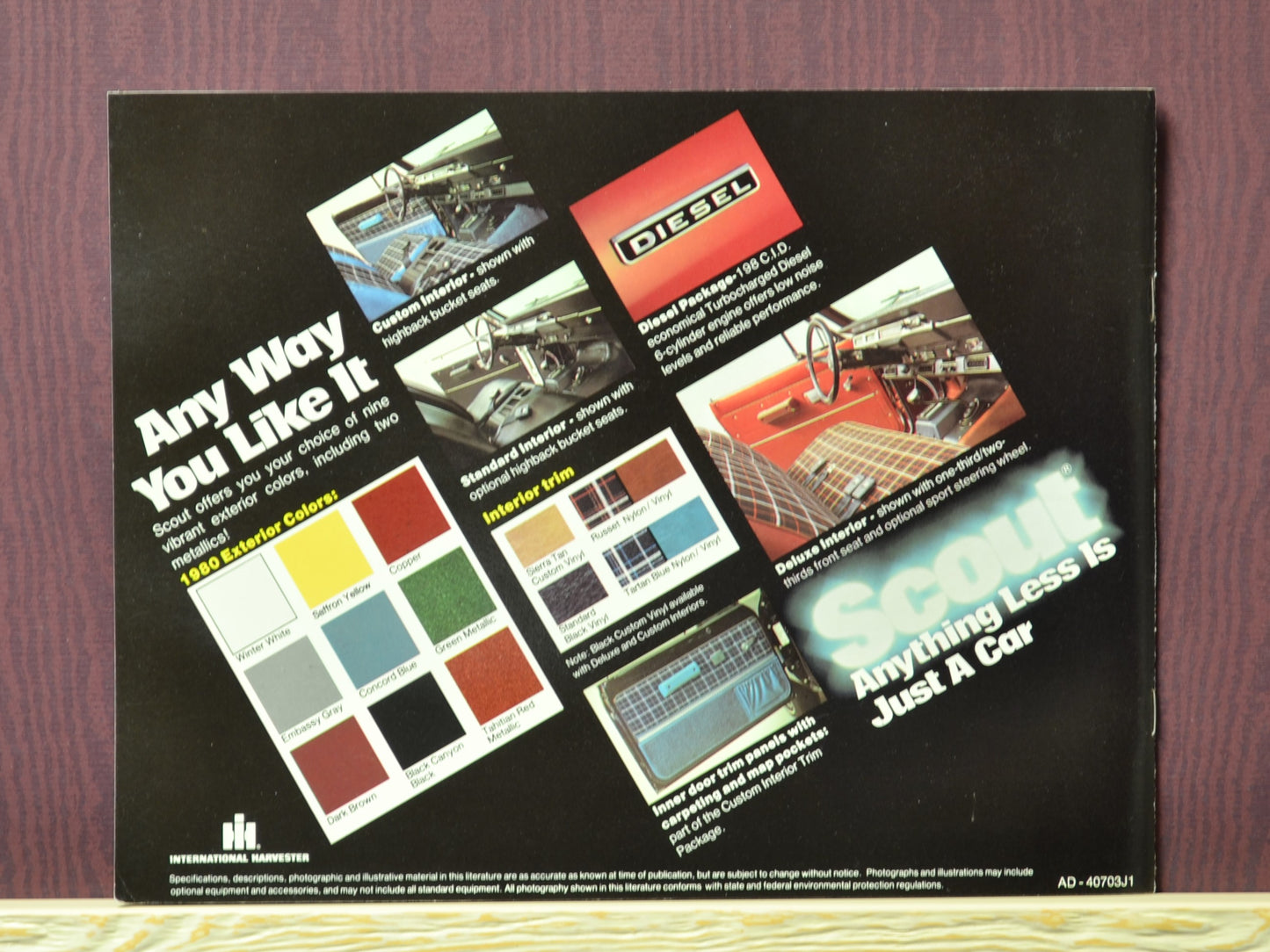 1980 International Scout Dealer Brochure, sales ad colors