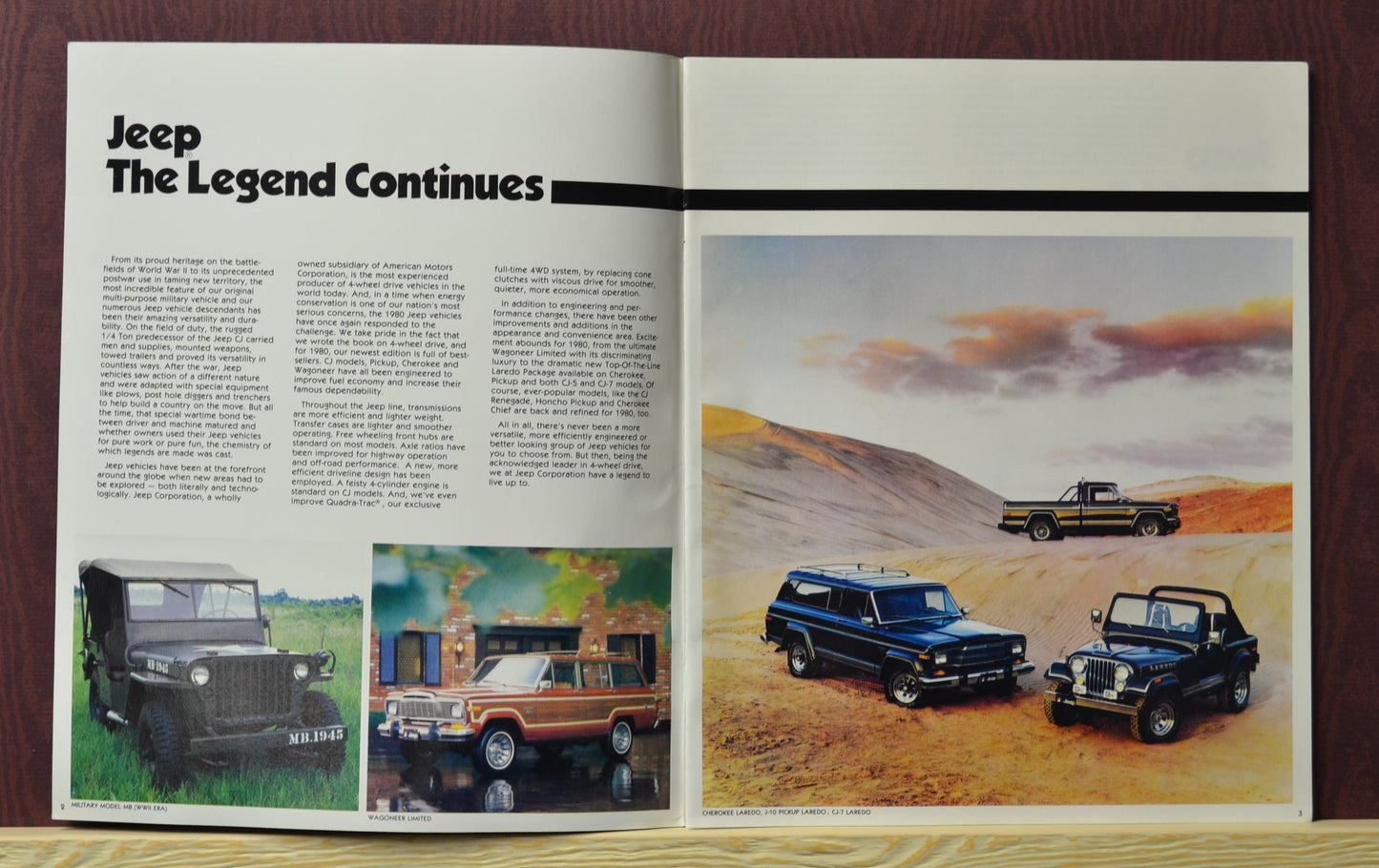 1980 Jeep Lineup Brochure Ad – CJ-5, CJ-7, Pickup, Cherokee & Wagoneer 2-3