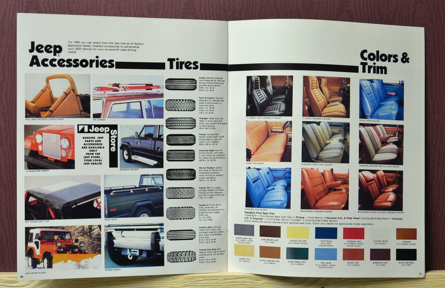 1980 Jeep Lineup Brochure Ad – CJ-5, CJ-7, Pickup, Cherokee & Wagoneer 22-23