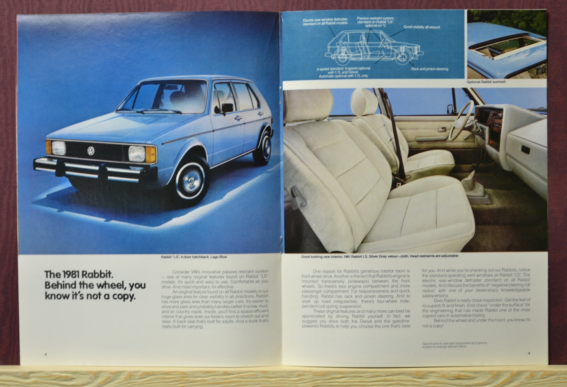 1981 Volkswagen Rabbit Dealer Brochure - Classic Automotive Literature, not a copy