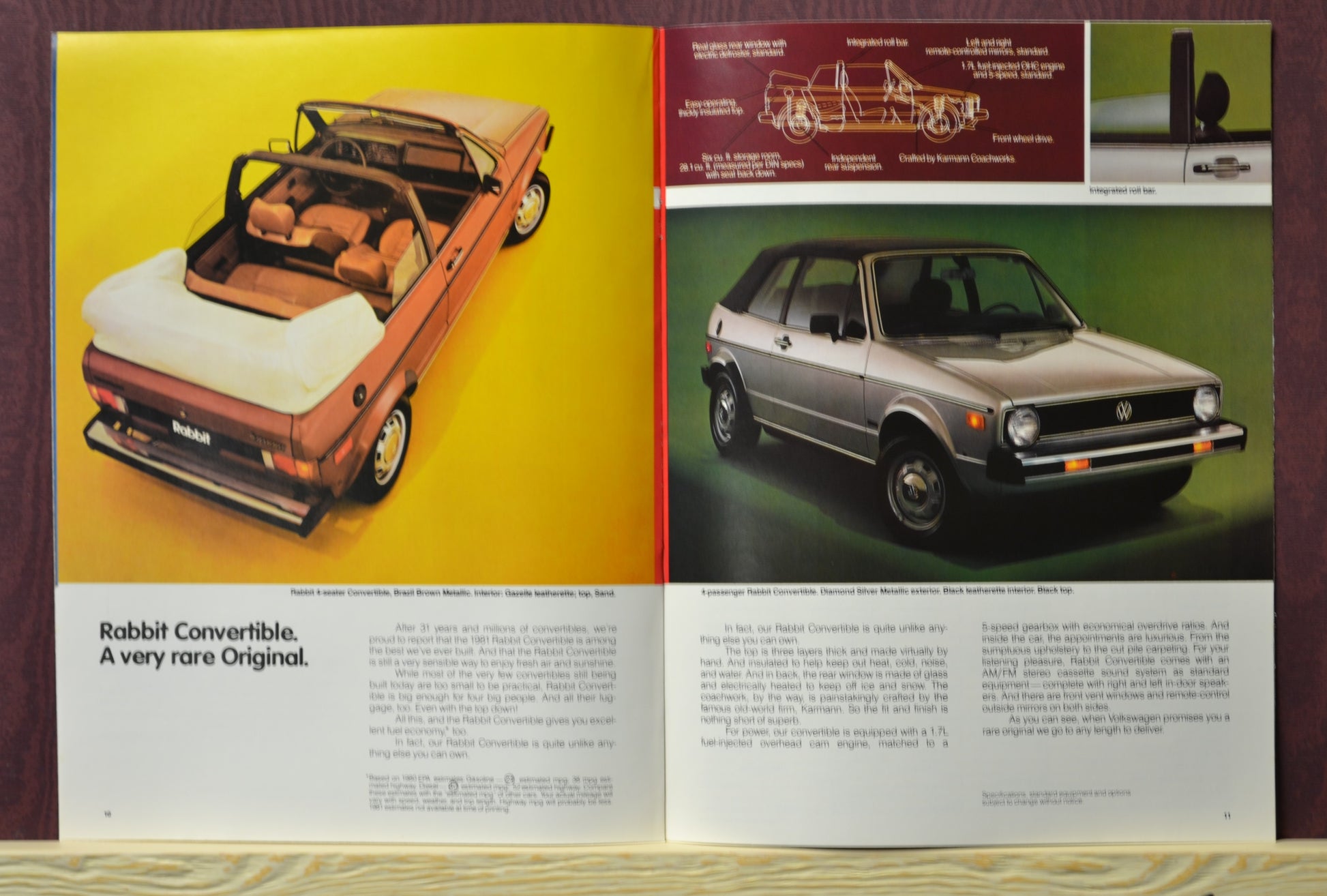 1981 Volkswagen Rabbit Dealer Brochure - Classic Automotive Literature, convertible