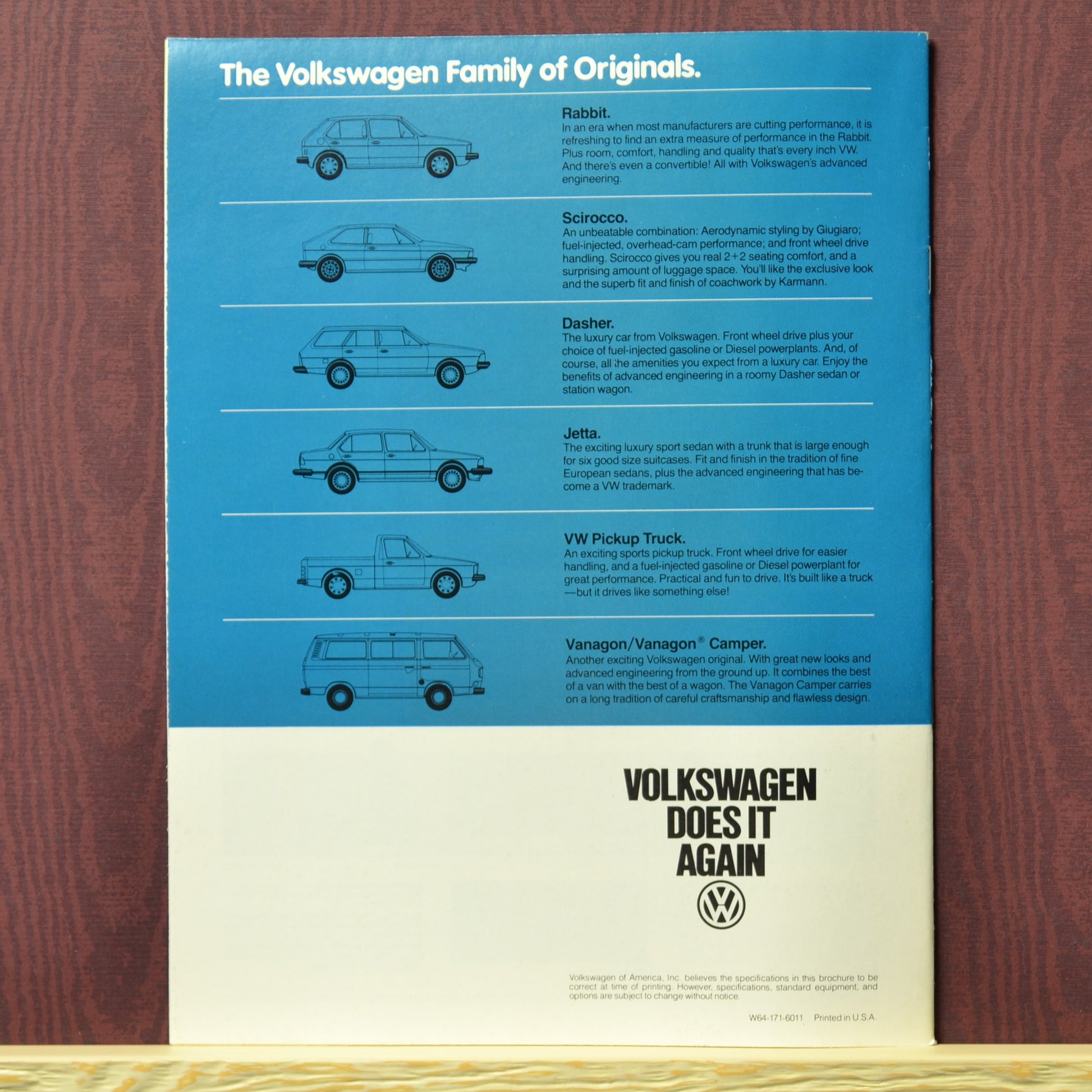 1981 Volkswagen Rabbit Dealer Brochure - Classic Automotive Literature, back cover