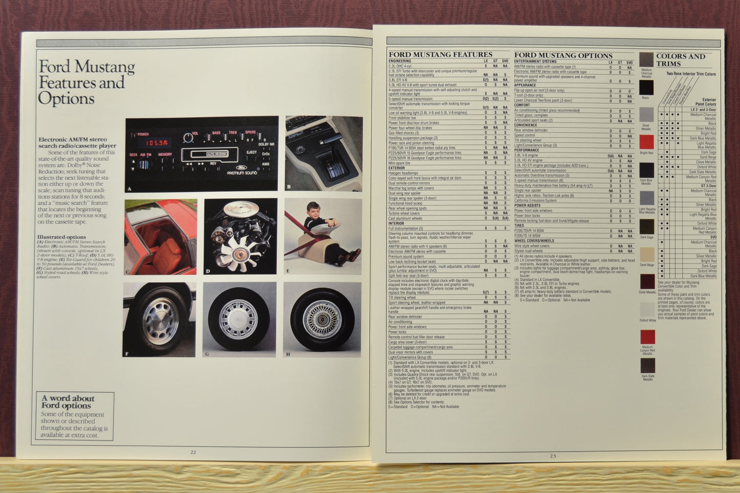 1985 Mustang GT features and Options – Highlighting the 1985 Mustang.