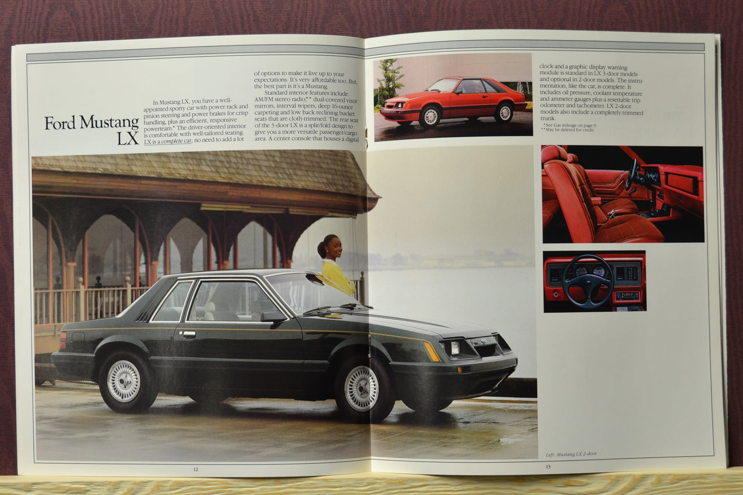 Black 1985 Mustang LX Highlighting the 1985 Mustang LX, including interior features.