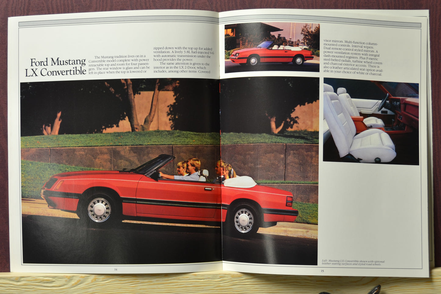 1985 Mustang Convertible and LX Options – Detailing the Mustang LX convertible and other trim options available in 1985.