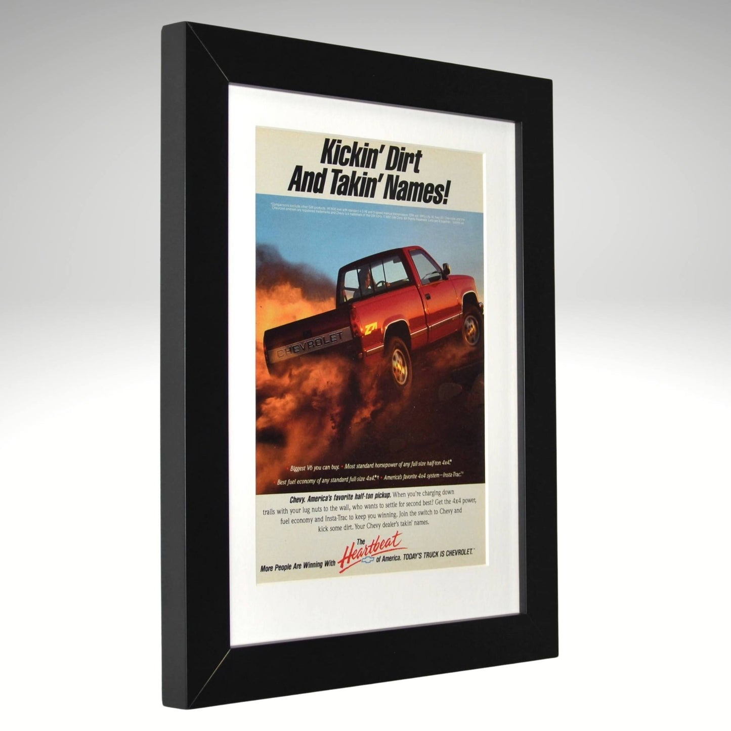 1991 Chevrolet K1500 4x4 Z71 Vintage Ad – Framed Truck Wall Art