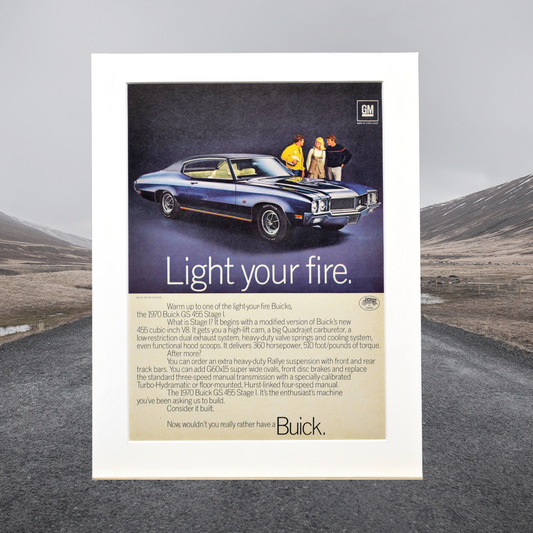 1970 Buick Skylark GS 455 Ad - Vintage Muscle Car Print for Mancave or Garage Decor - Vintage Art Garage