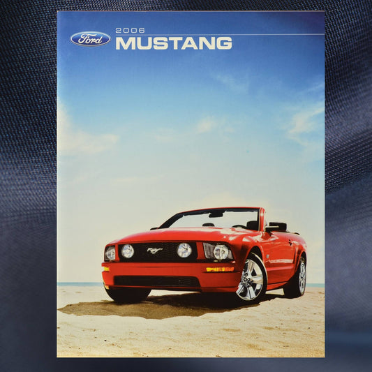 2006 Ford Mustang brochure cover with red convertible