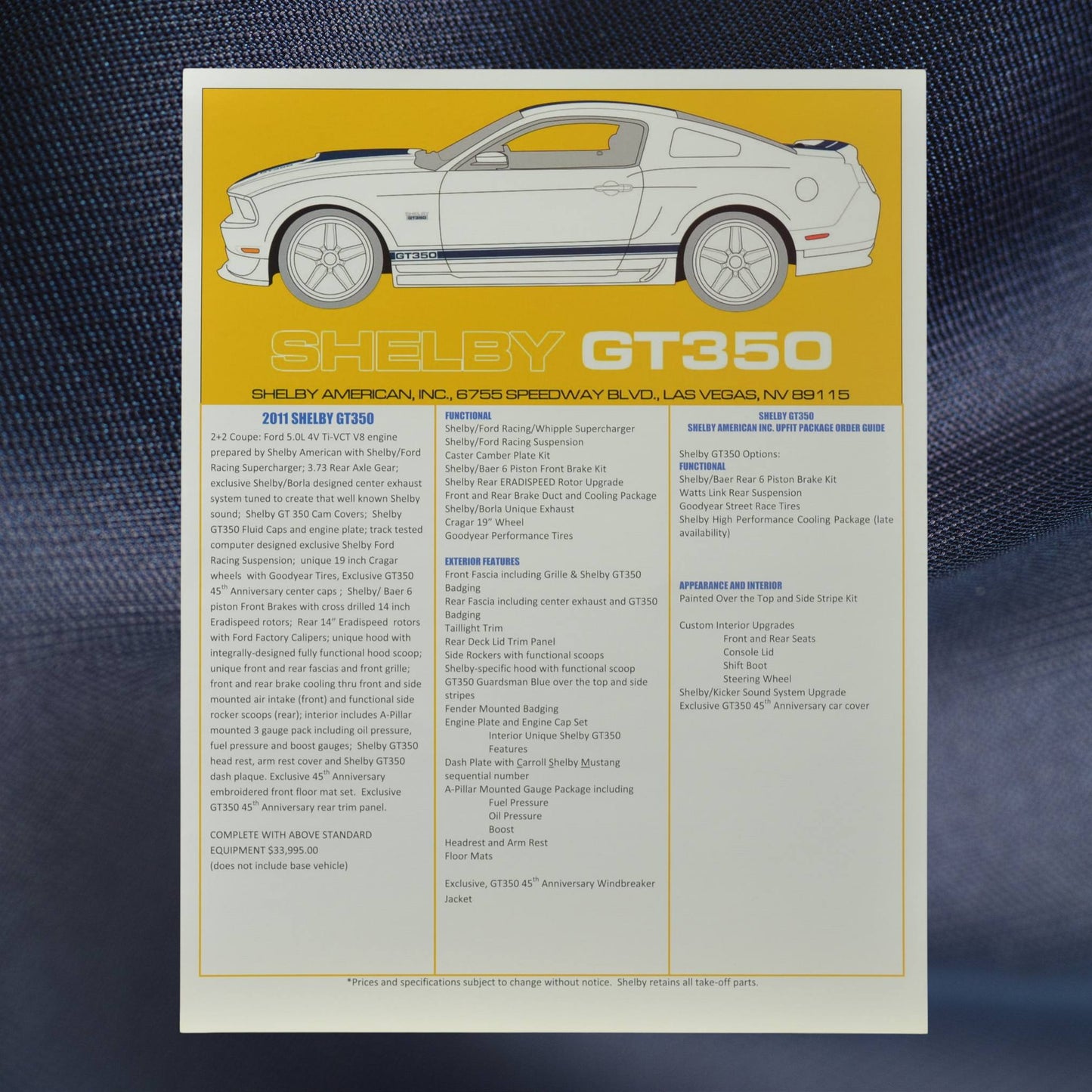 2011-2012 Shelby GT350 Sales Flyers – Authentic Shelby-Ford Memorabilia