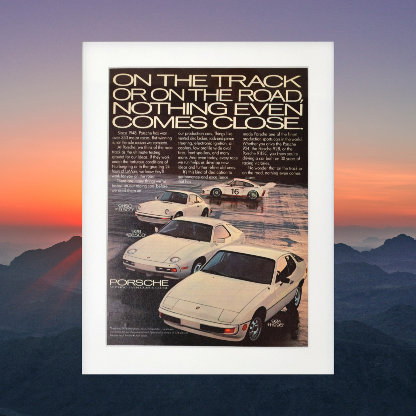 Vintage 1978 Porsche print Ad