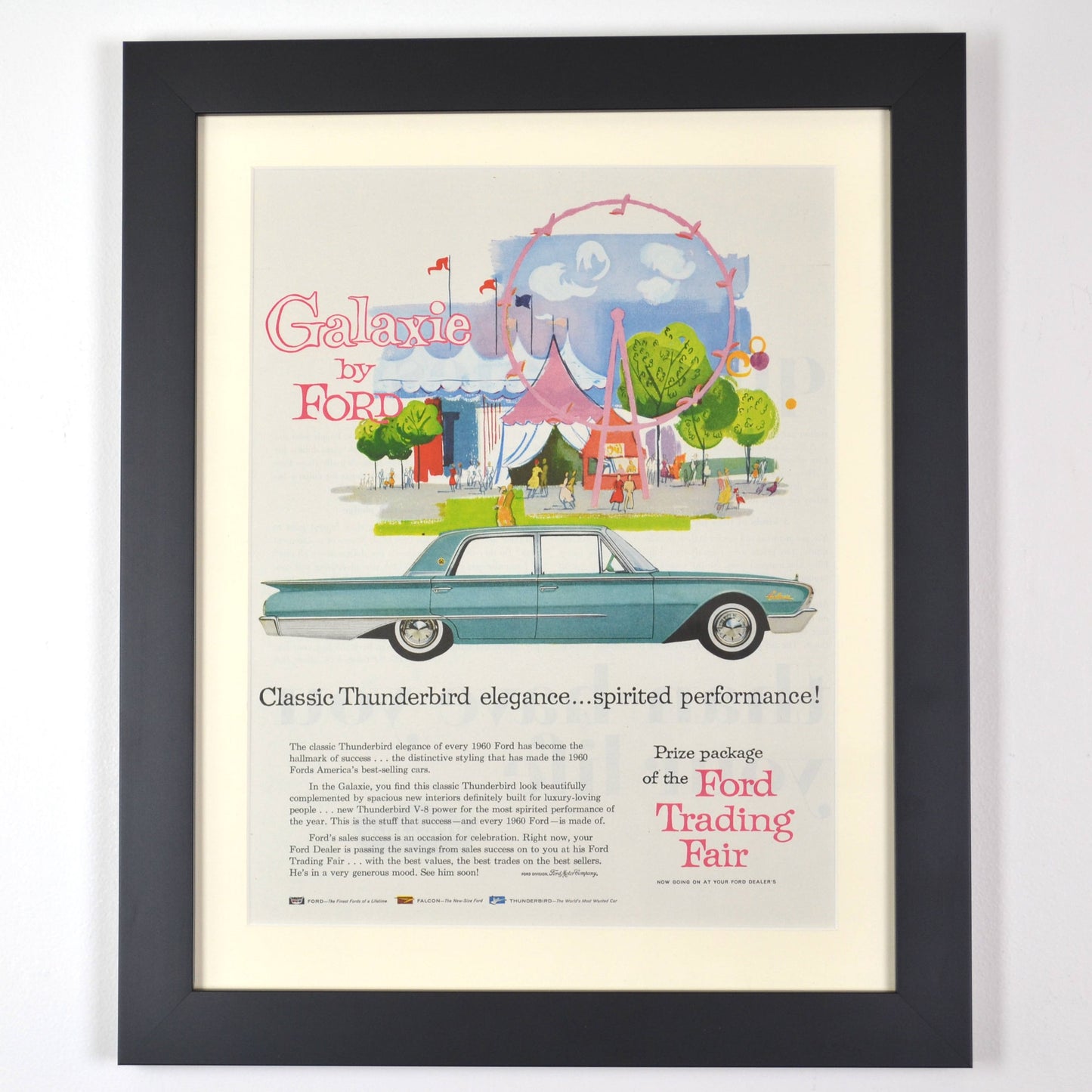 1960 Ford Galaxie Ad framed