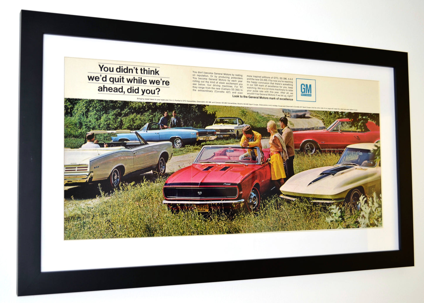 1967 GM muscle car line up, framed wall art side view