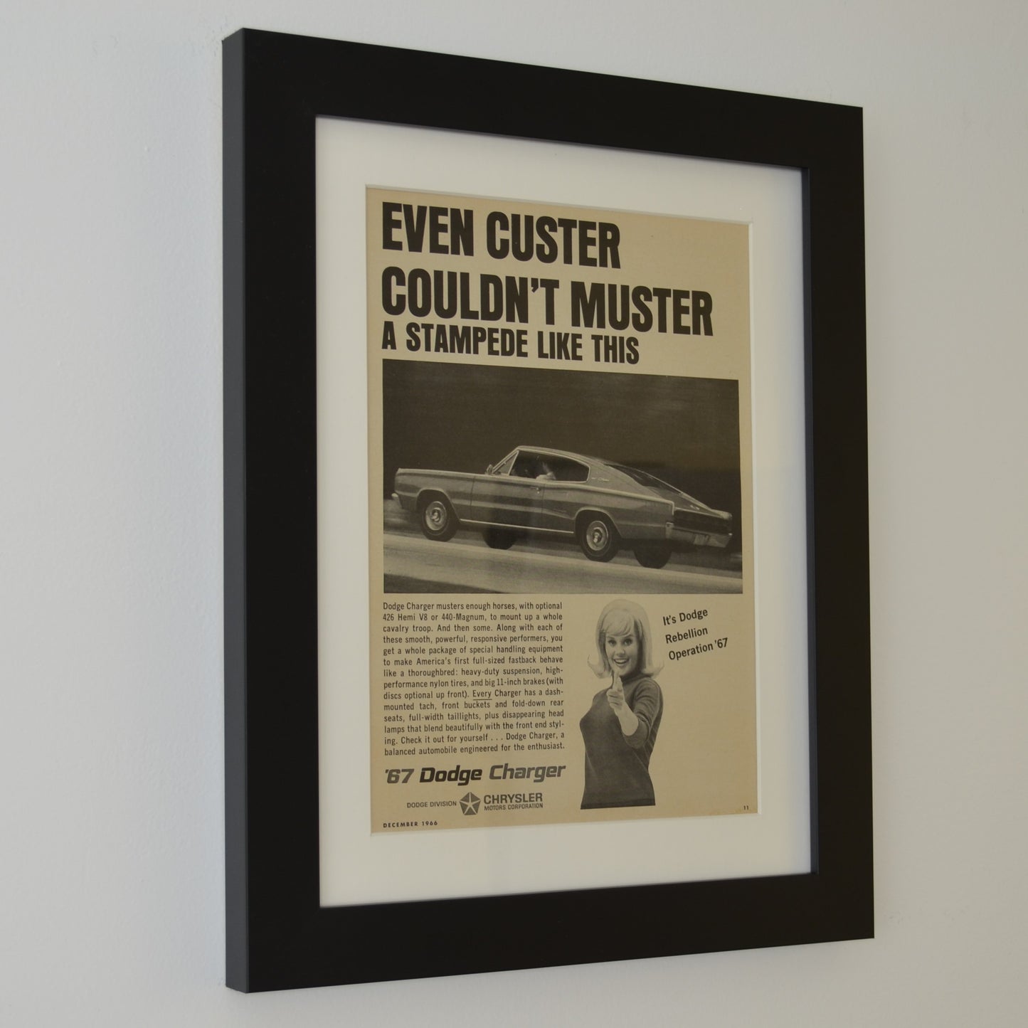 1967 Dodge Charger Framed Art side view