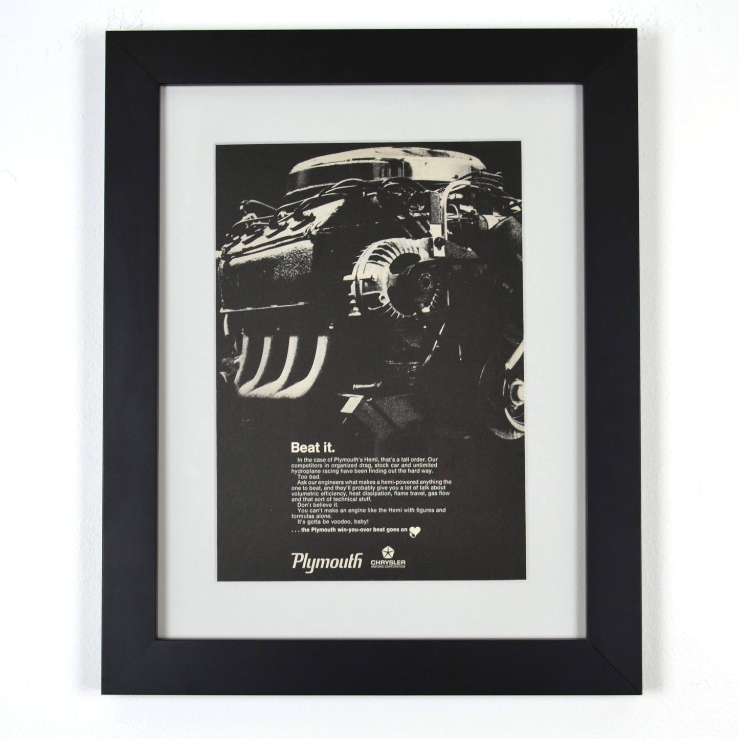 framed 1967 Hemi “Beat It” Ad - Vintage MOPAR Muscle Car Print