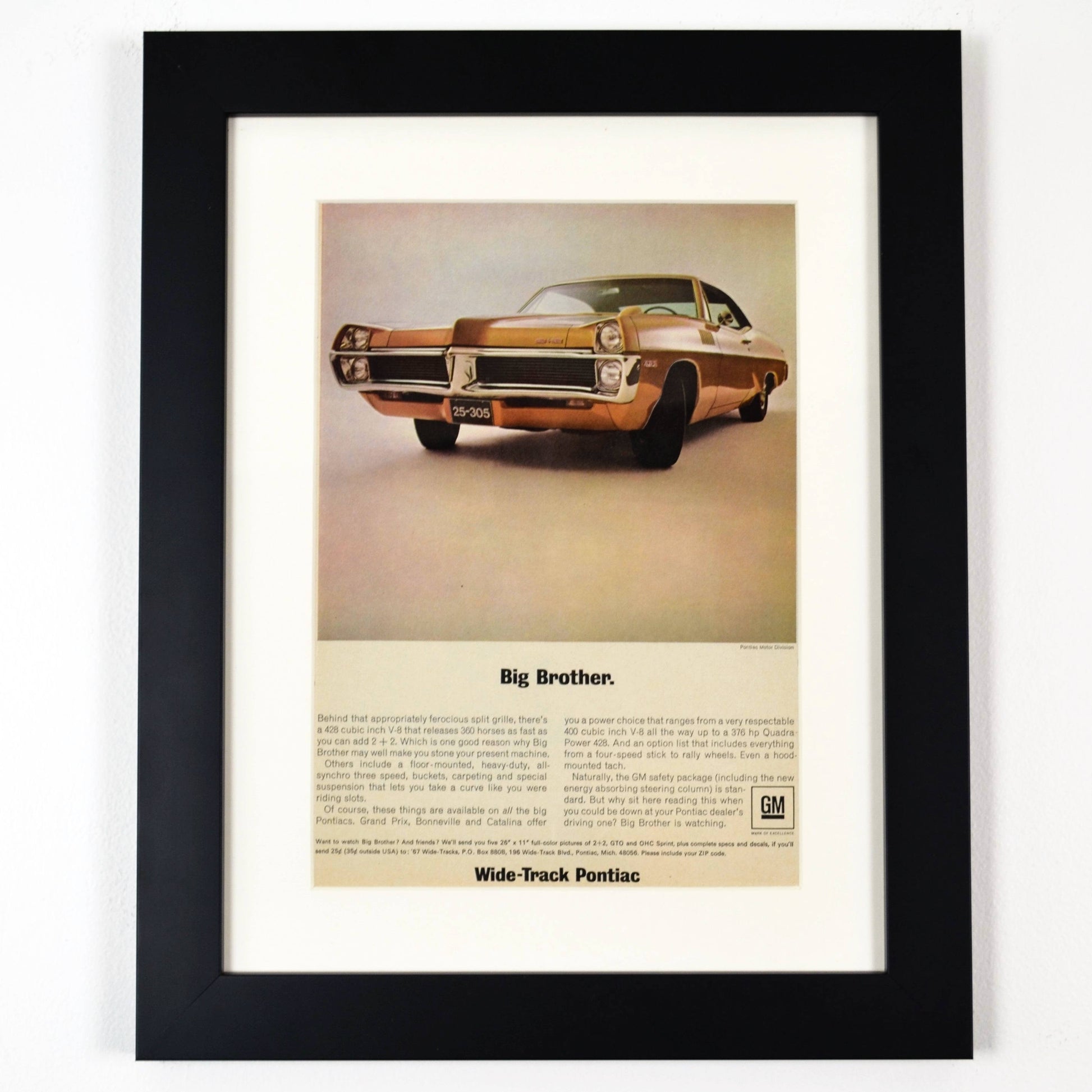 1967 Pontiac Grand Prix & Bonneville Ad - Vintage Muscle Car Print for Garage Decor - Vintage Art Garage