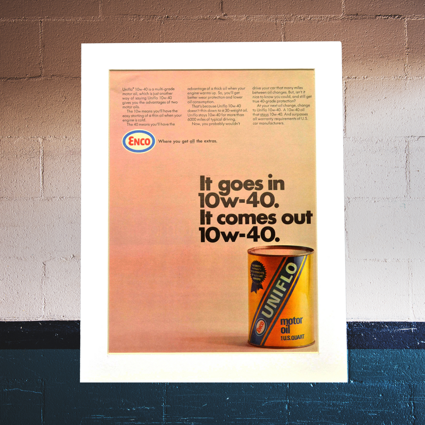 Vintage Enco Oil Print (Authentic Petroliana Wall Art)