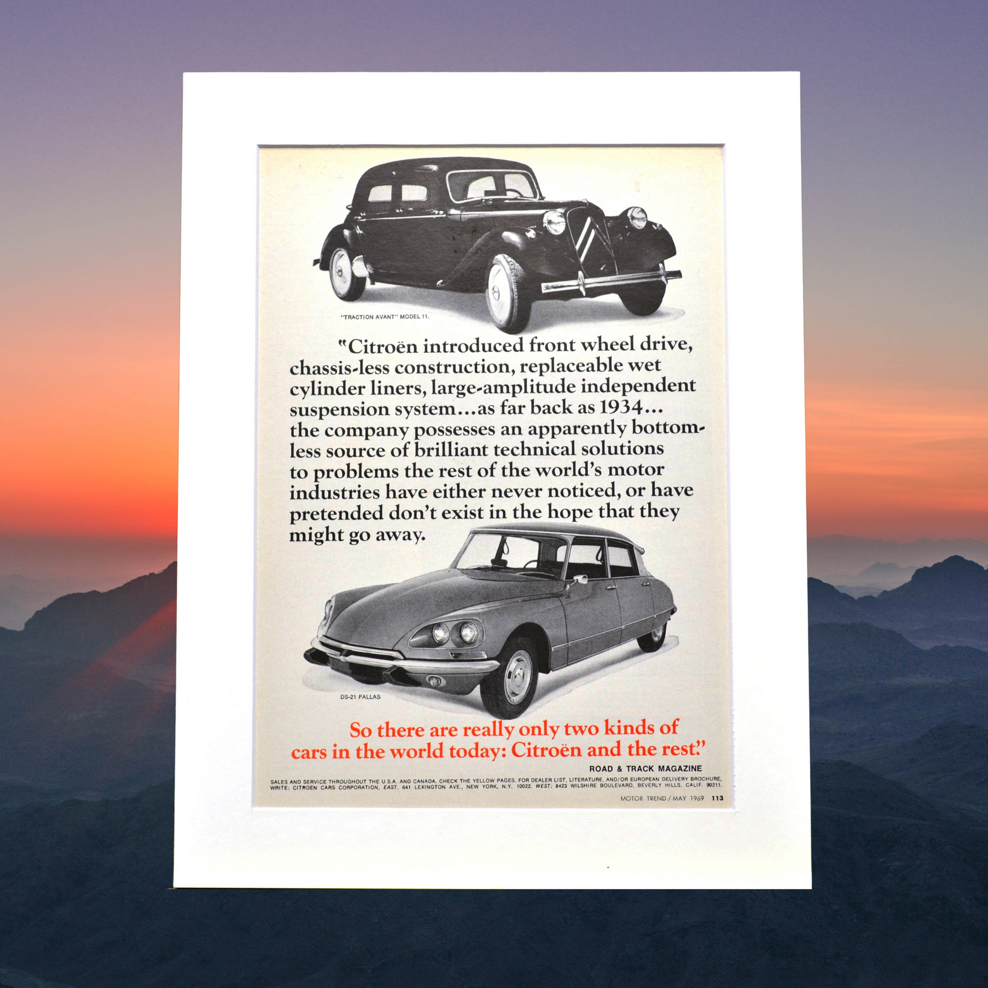Vintage 1969 Citroën Print Ad - Unique Classic Car Wall Art