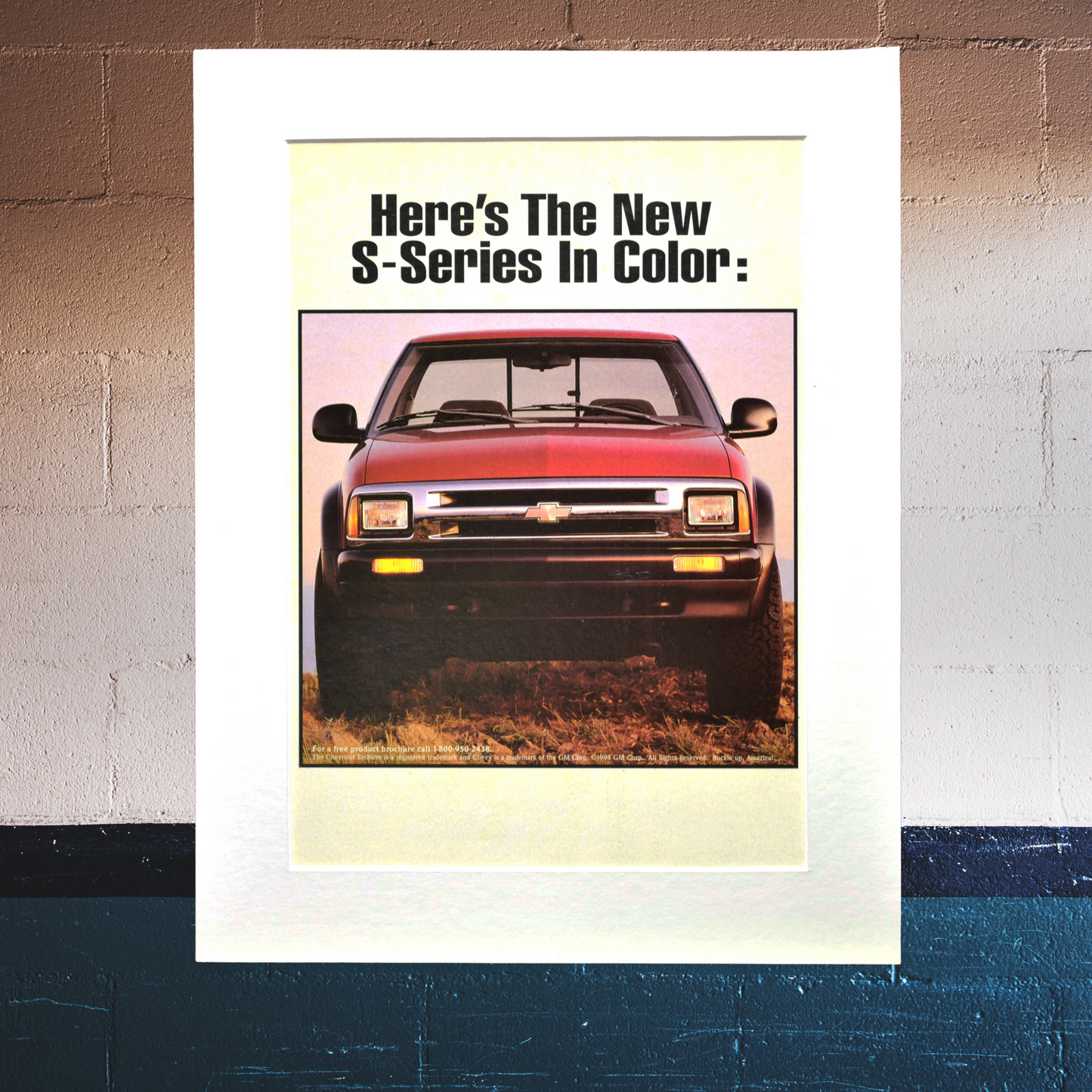 1994 Chevrolet S-10 Vintage Truck Ad - Classic Chevy Pickup Art for Garage or Man Cave - Vintage Art Garage