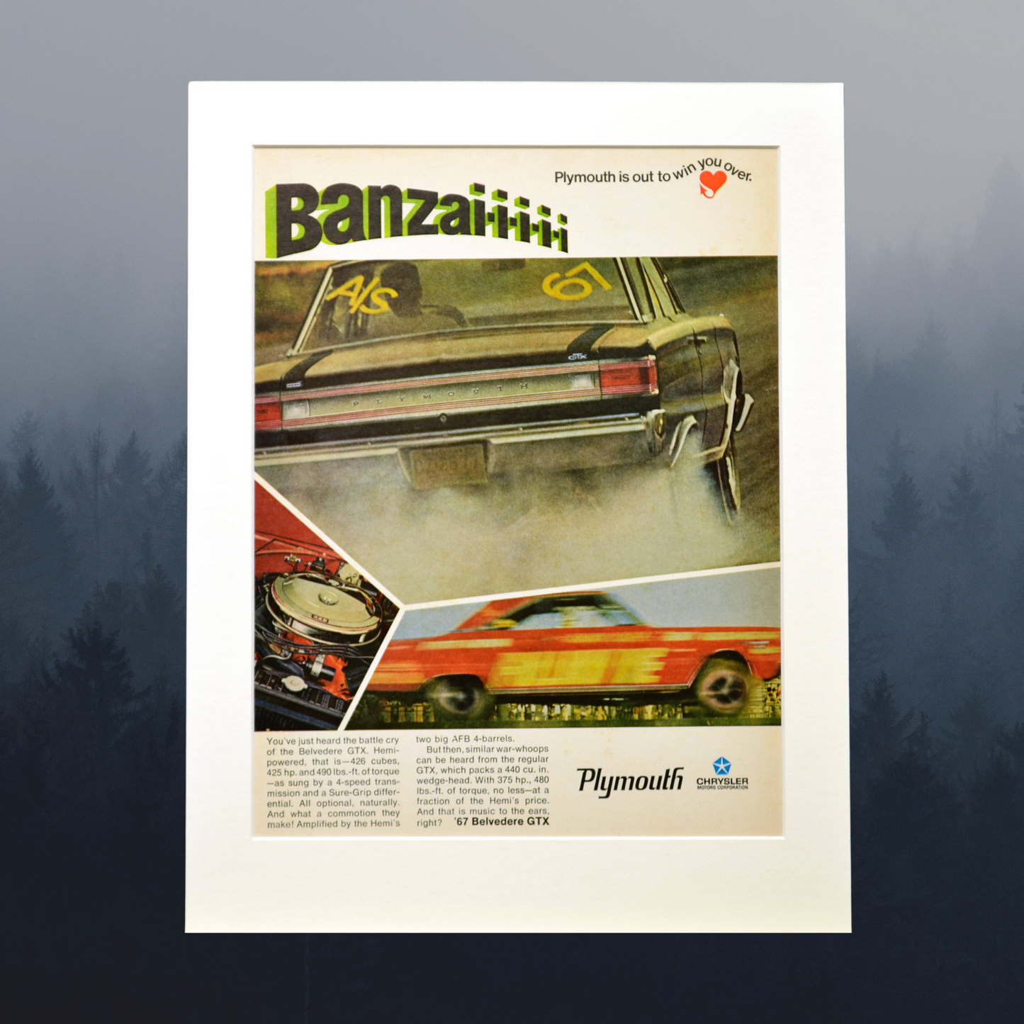 1967 Plymouth Belvedere GTX Hemi Ad -