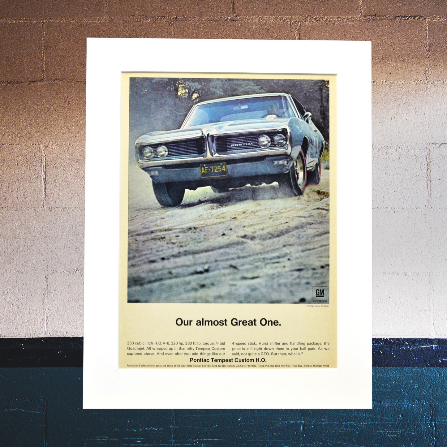 1968 Pontiac Tempest Custom H.O. Print Ad