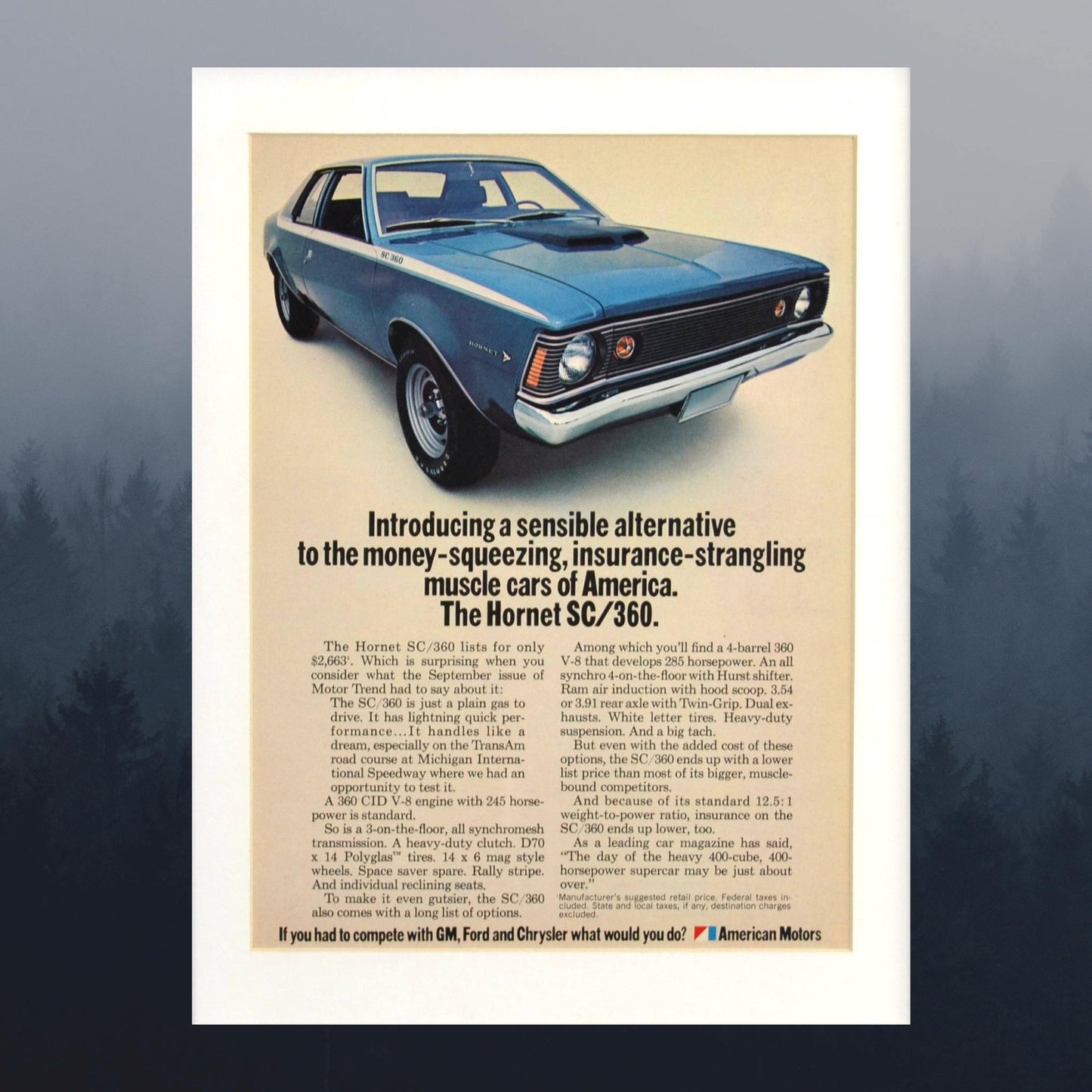 Vintage 1970s AMC Hornet SC/360 Print Ad