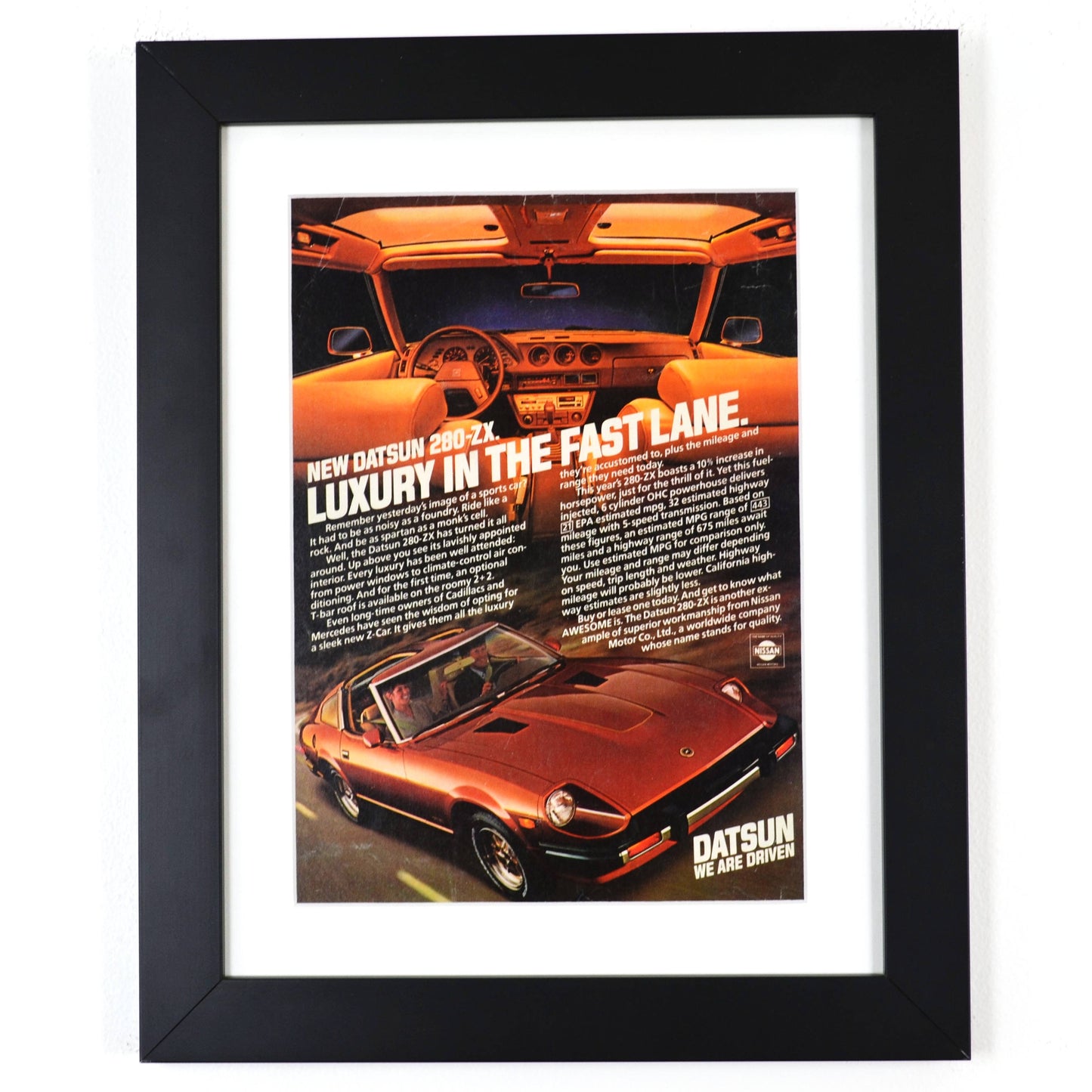 framed 1980 Datsun 280ZX Ad