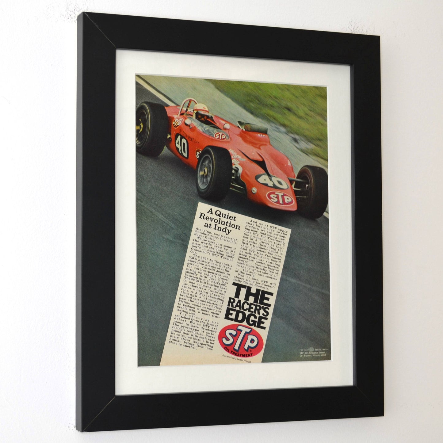 1967 STP Indy Racer Ad Framed