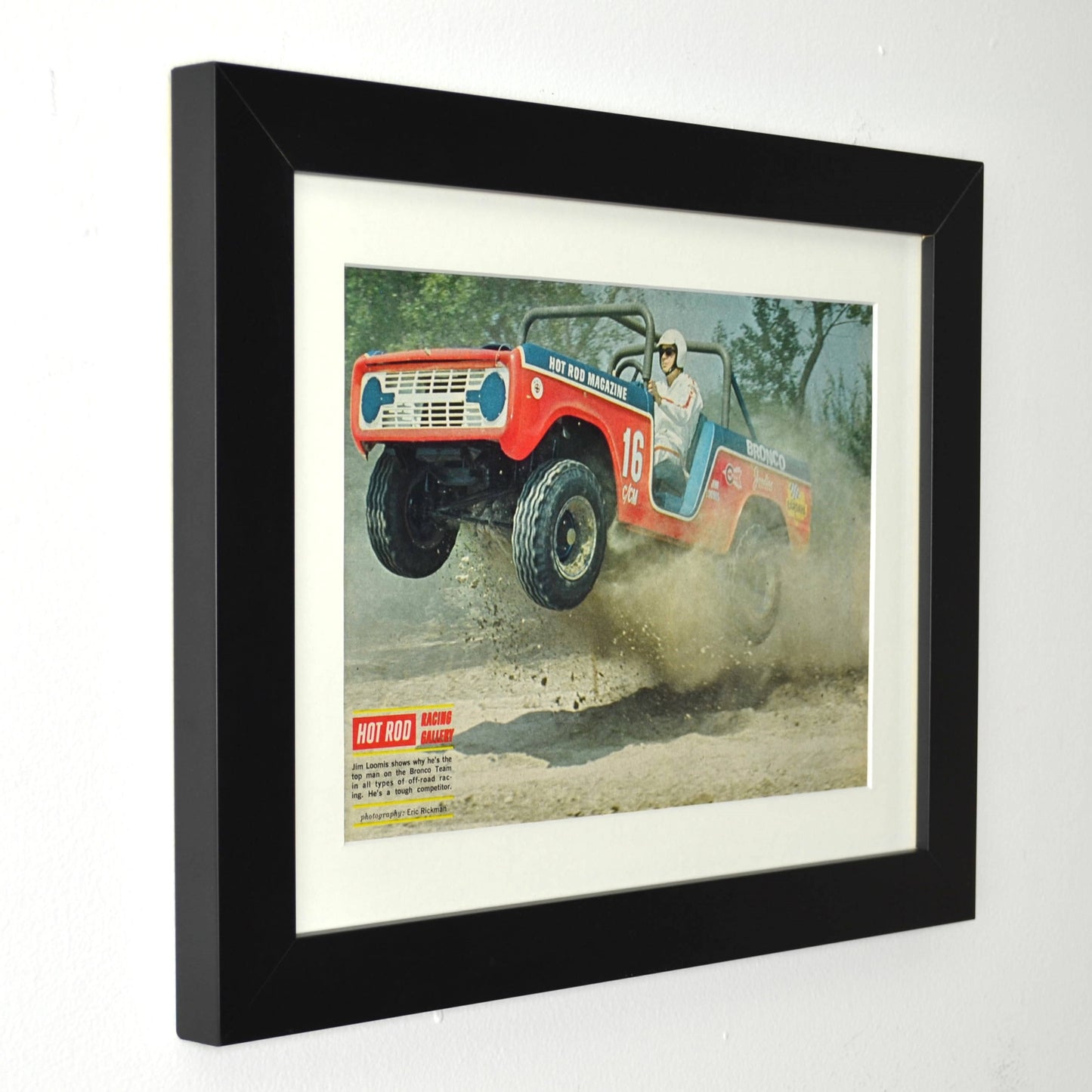 Framed Ford Bronco Off-Road Print – Hot Rod Magazine 4x4 Racing Wall Art side view
