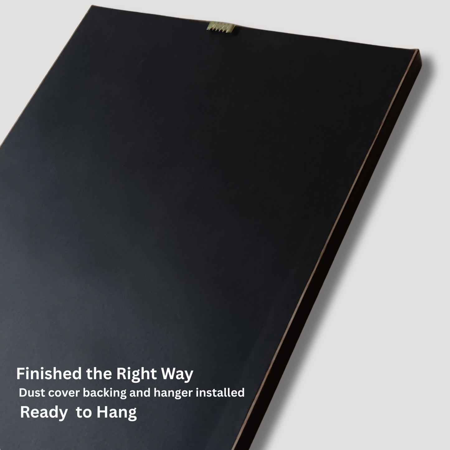 vintage art garage framed print back cover and hanging hardware