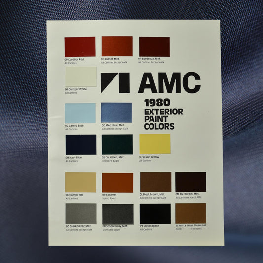 1980 amc exterior color chip chart