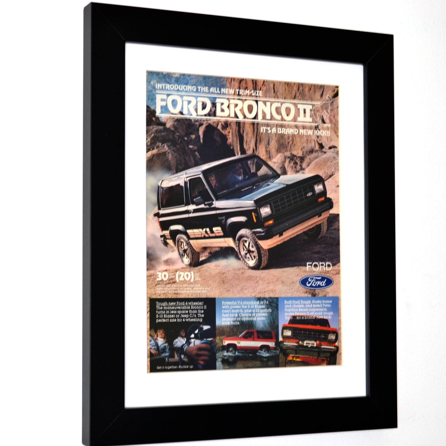 Framed 1984 Bronco II Ad side view