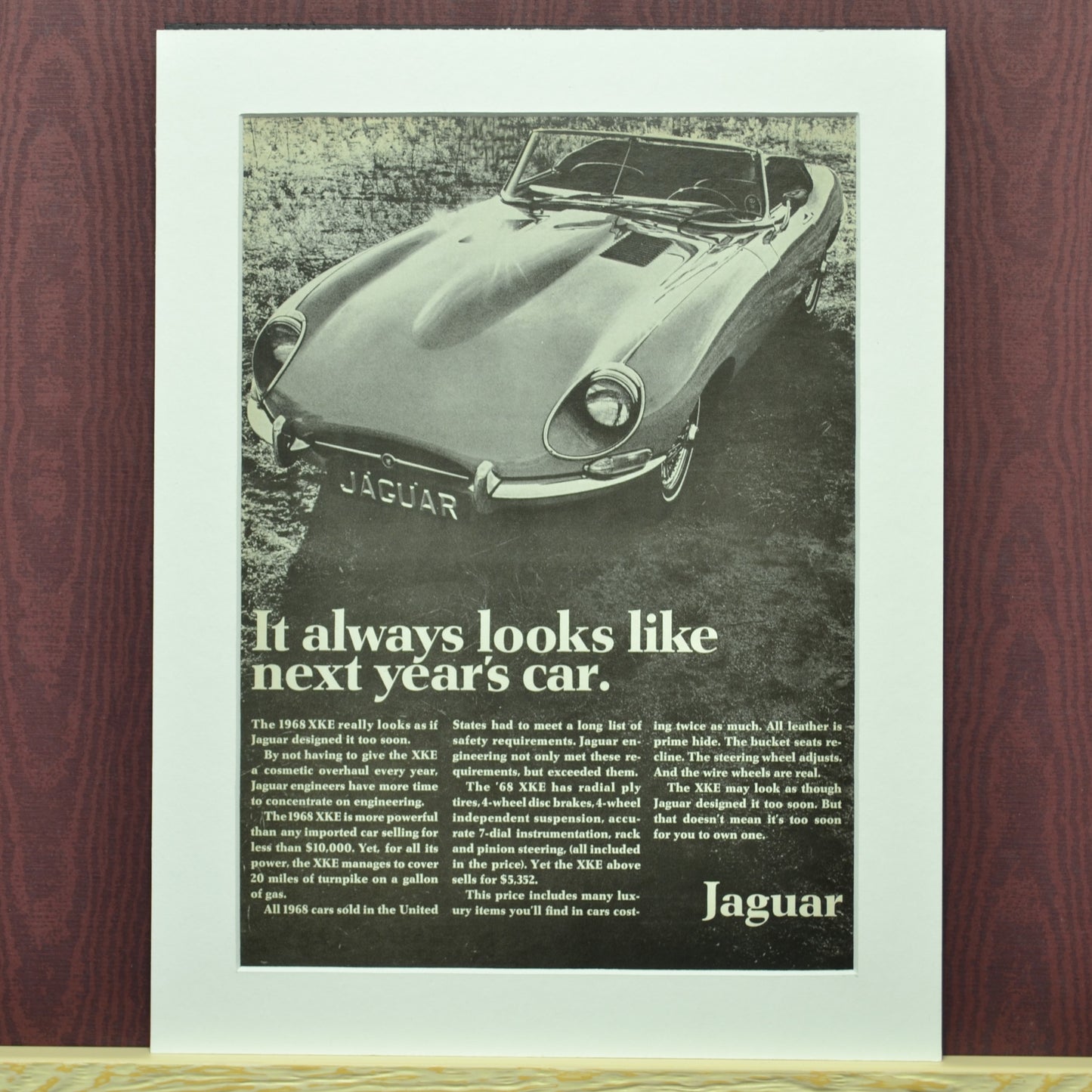 Vintage Jaguar XKE Print Ad