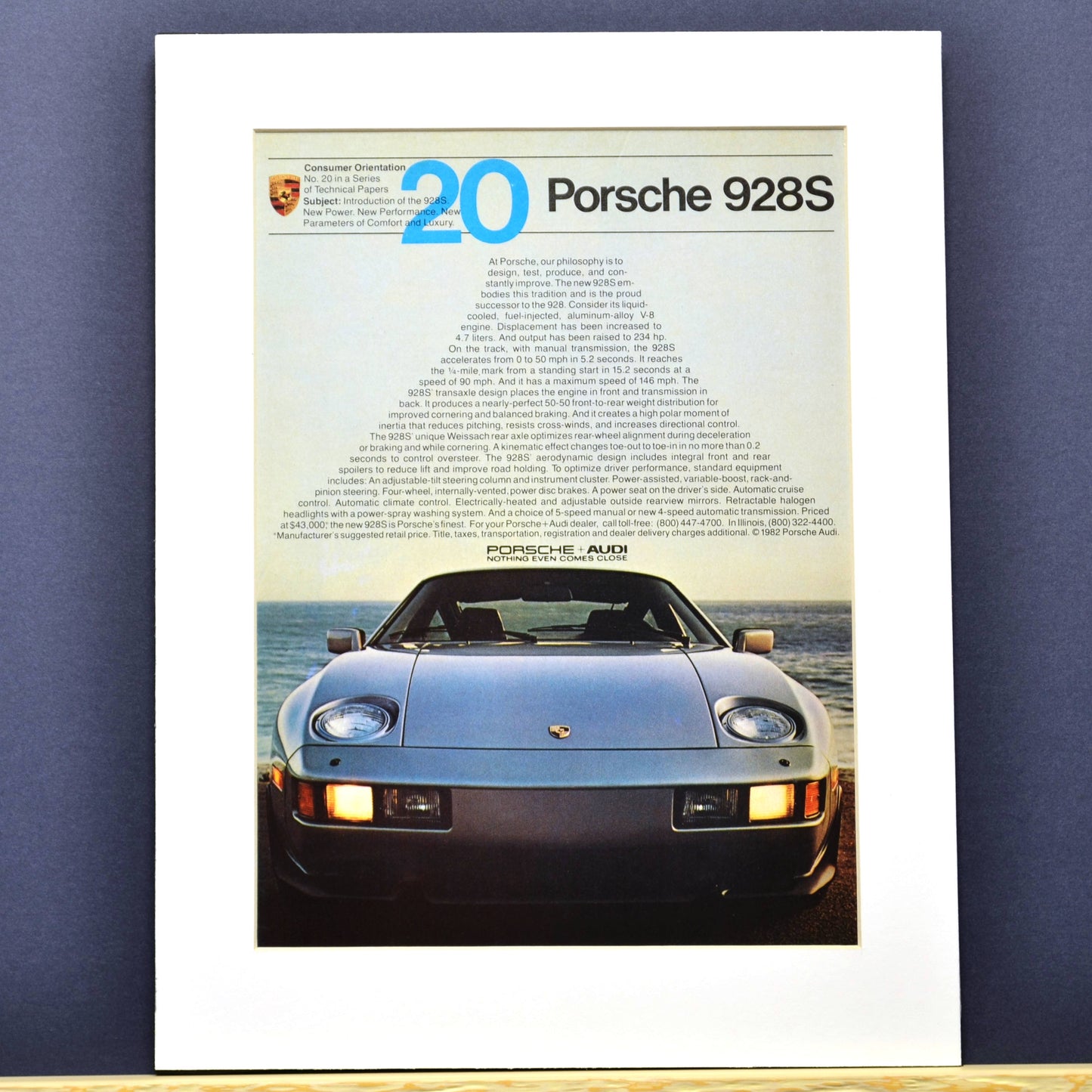 Vintage Porsche 928 Print Ad