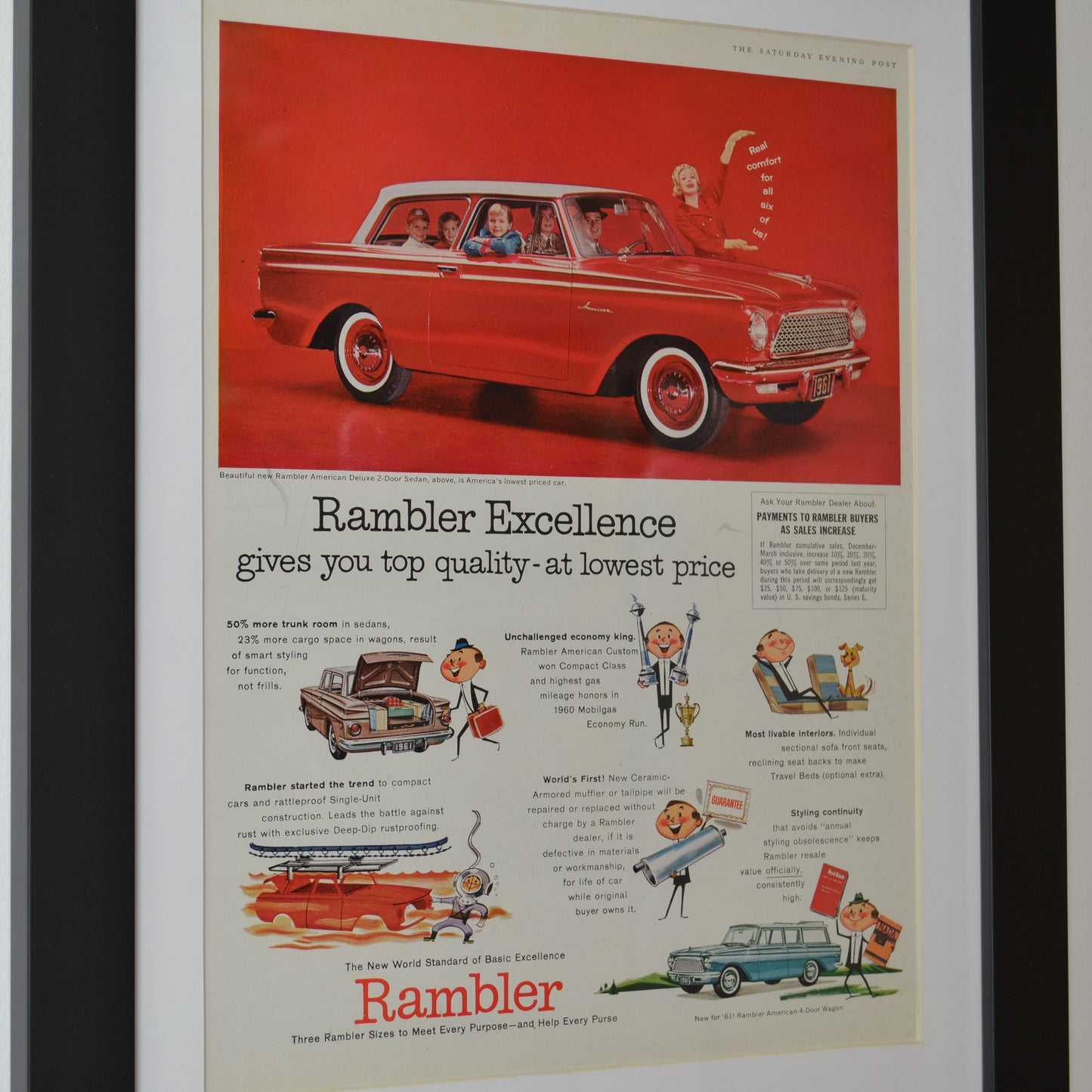 1961 Rambler American Print ad, framed side view