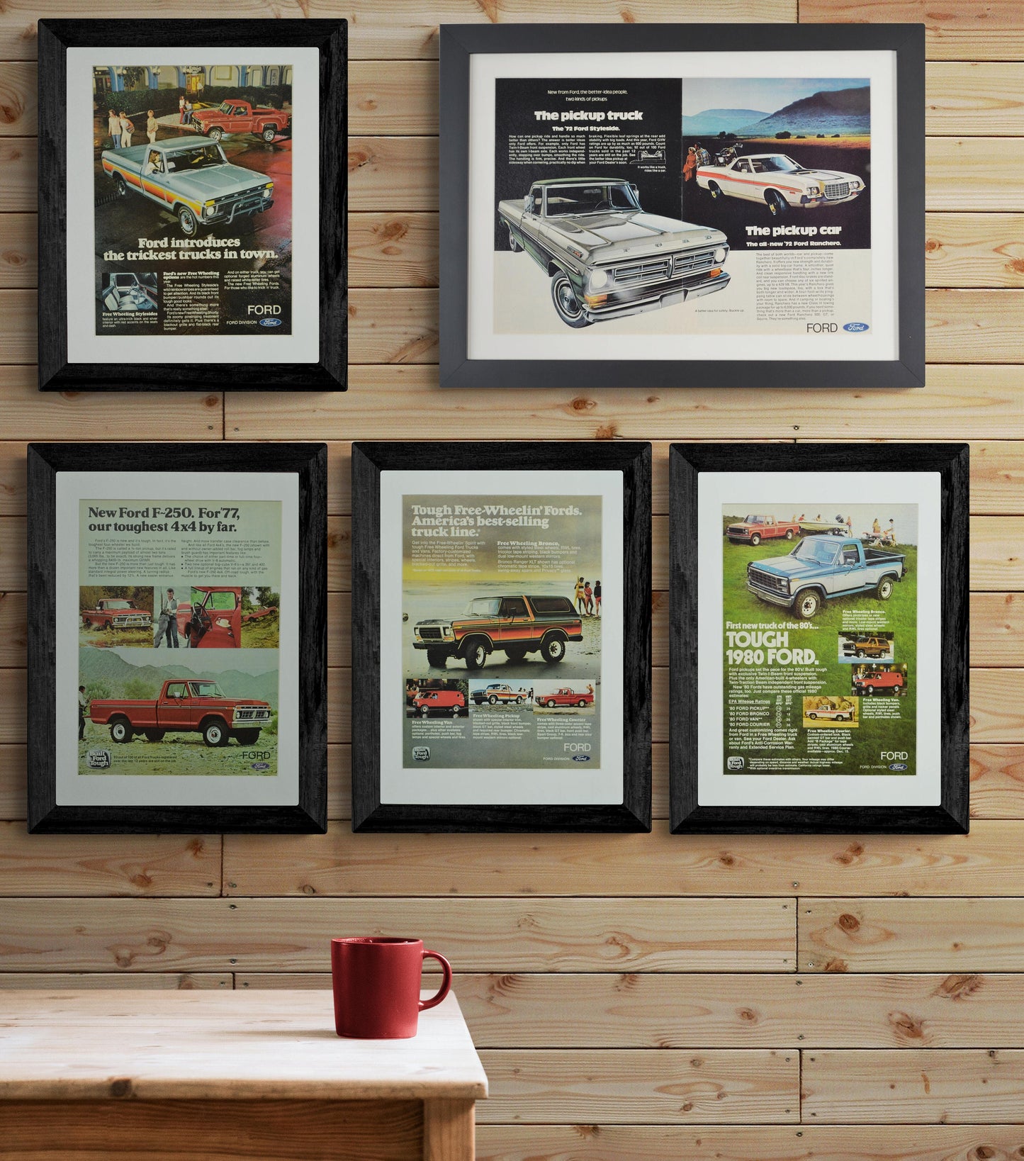 framed ford truck prints on display