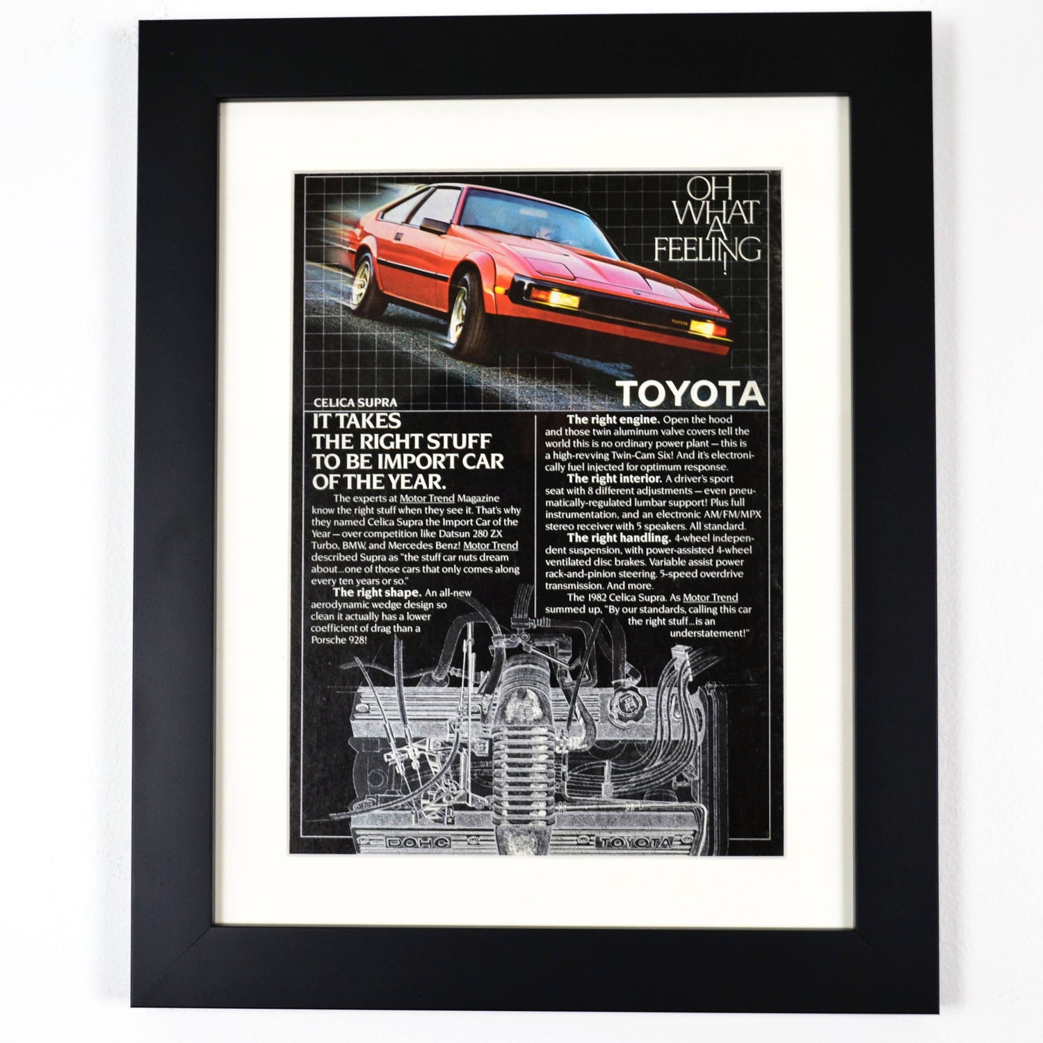 Collage of vintage Toyota advertisements, dealer brochures, and retro posters featuring the Celica, Land Cruiser, Corolla, Supra, and classic Toyota pickups.