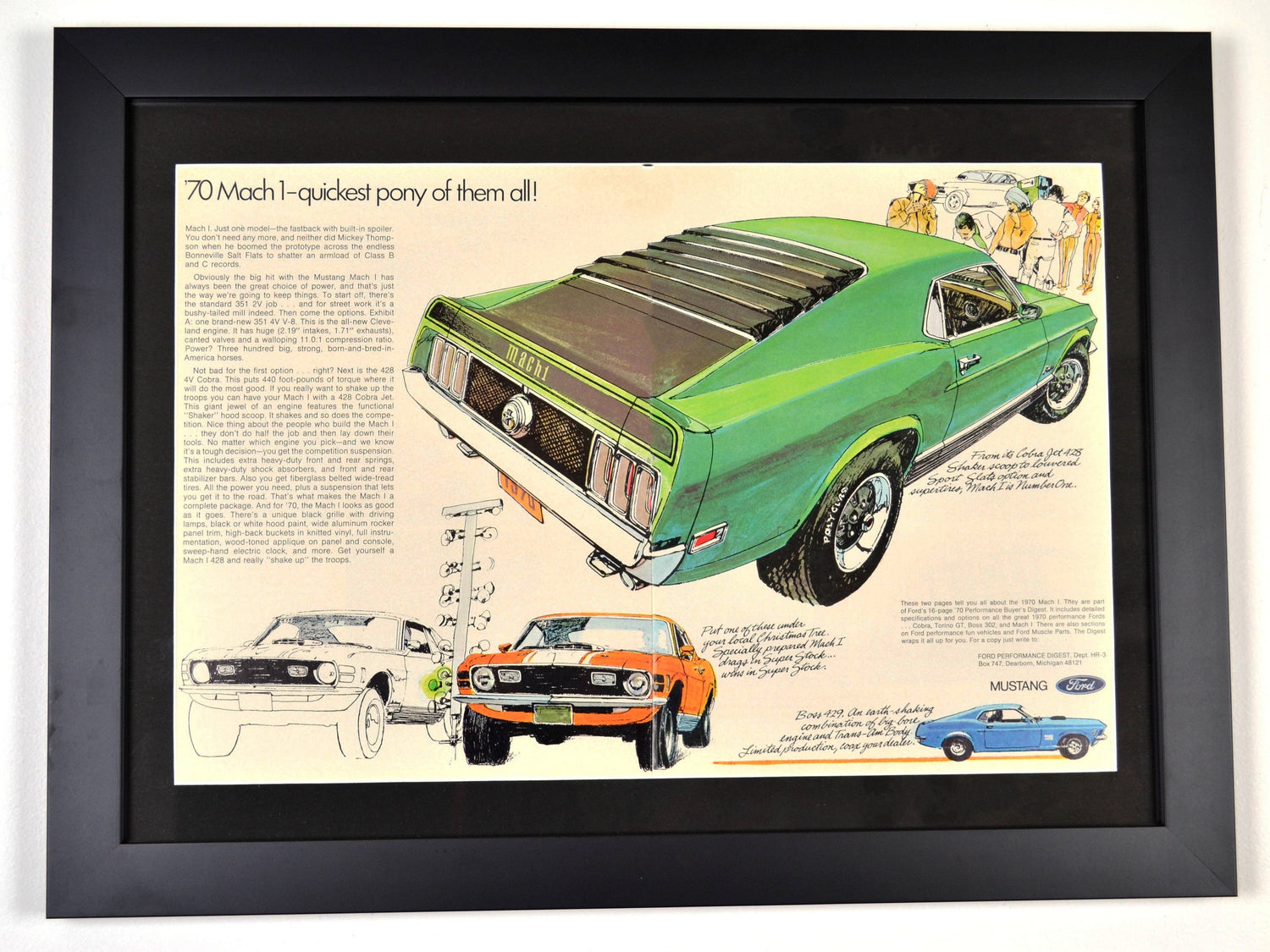 Vintage art garage Ford collection print